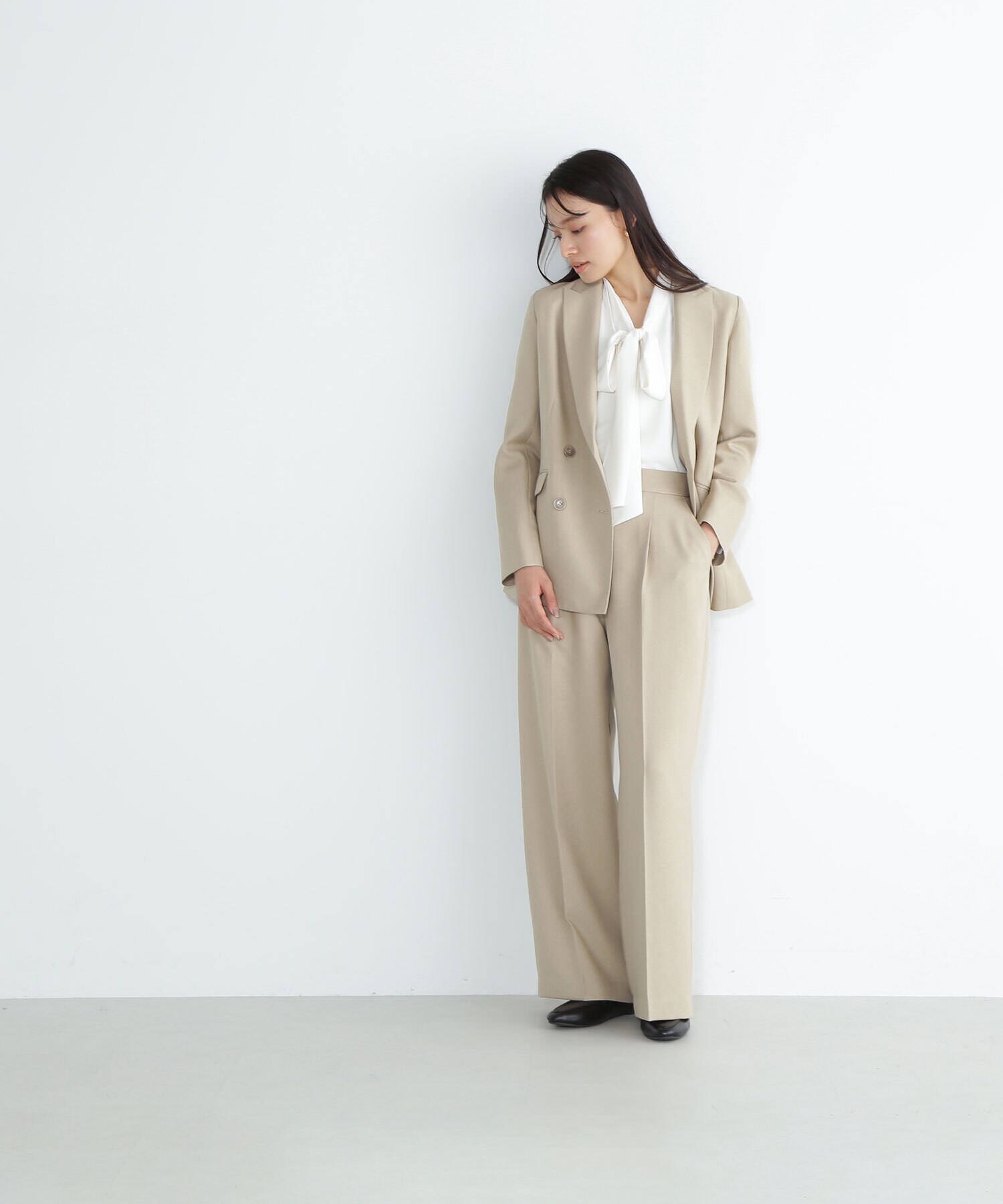 シャークスキンSETUPシリーズ ワイドパンツ 24SS|NATURAL BEAUTY BASIC