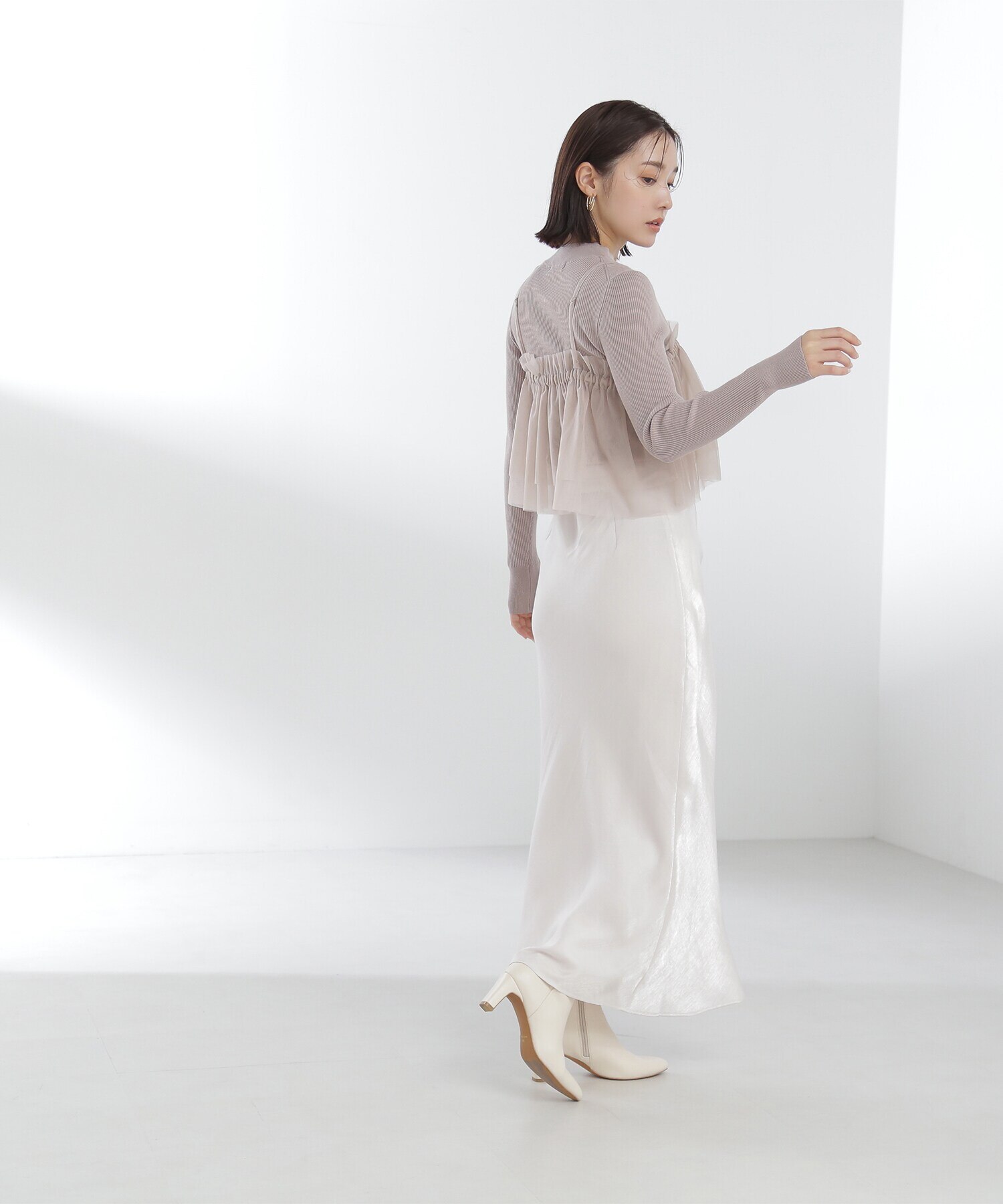 チュールキャミレイヤードニット 24SS|NATURAL BEAUTY BASIC 