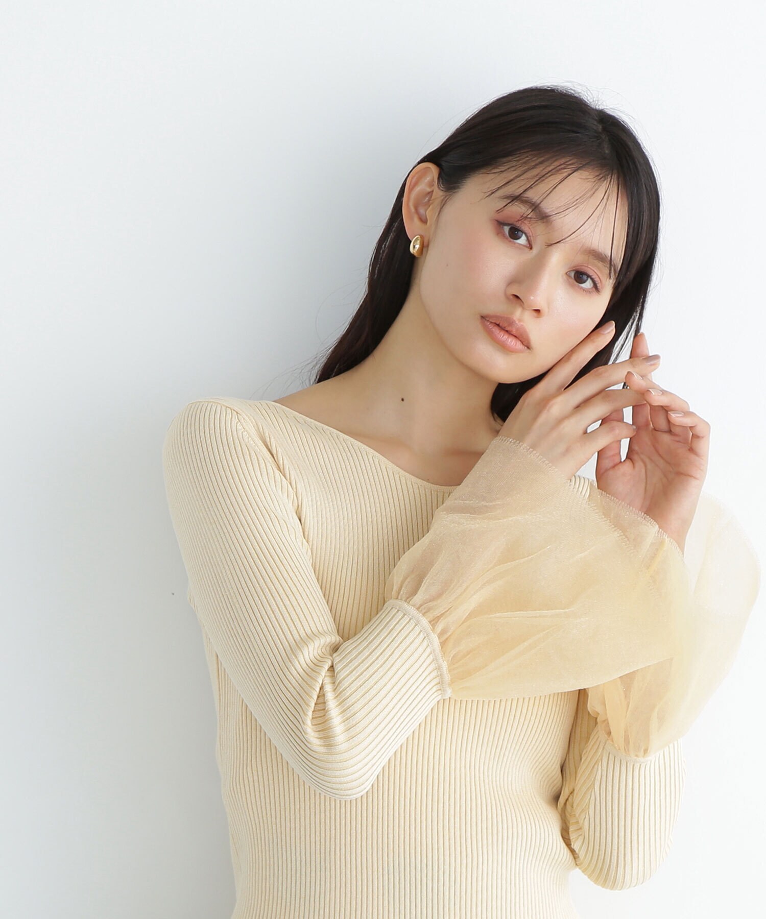 ワイドシアーカフスニット|NATURAL BEAUTY BASIC(ナチュラル