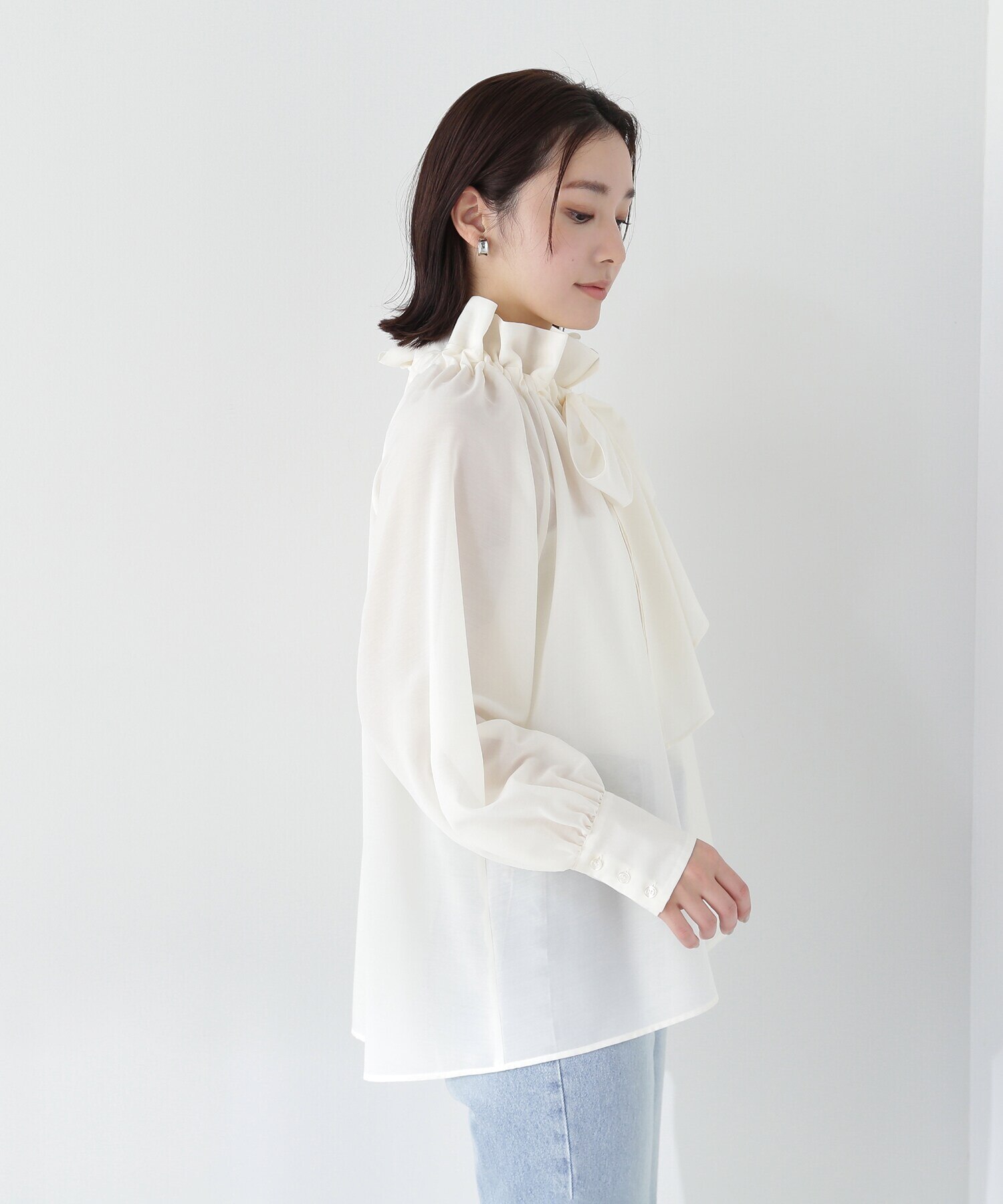 シアーボウタイブラウス 24SS|NATURAL BEAUTY BASIC(ナチュラル