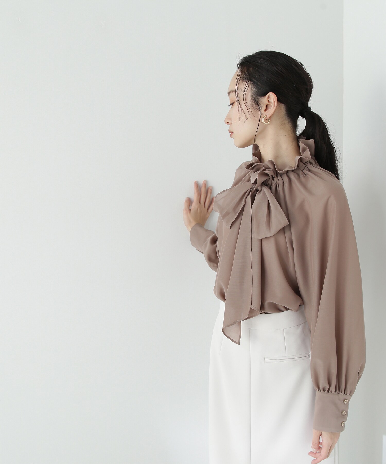 シアーボウタイブラウス 24SS|NATURAL BEAUTY BASIC(ナチュラル 