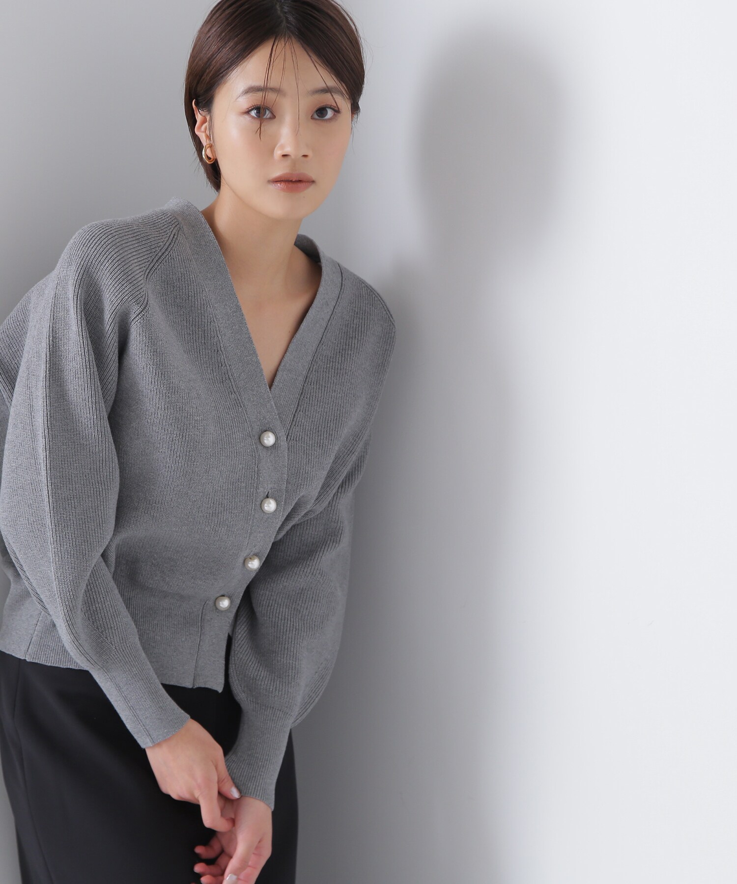 パールボタンニットカーディガン 24SS|NATURAL BEAUTY BASIC