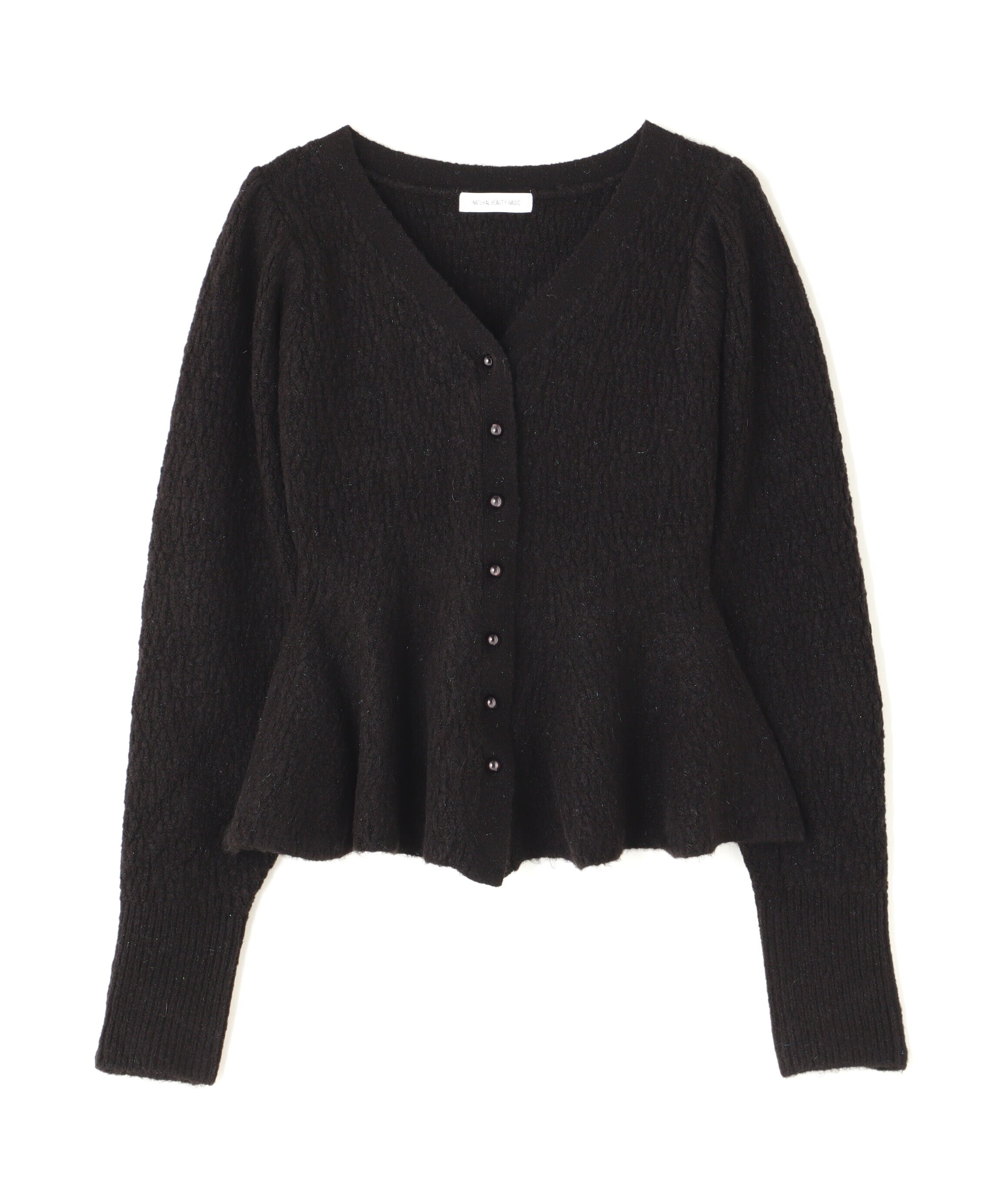 リンクスペプラムカーディガン 24AW|NATURAL BEAUTY BASIC