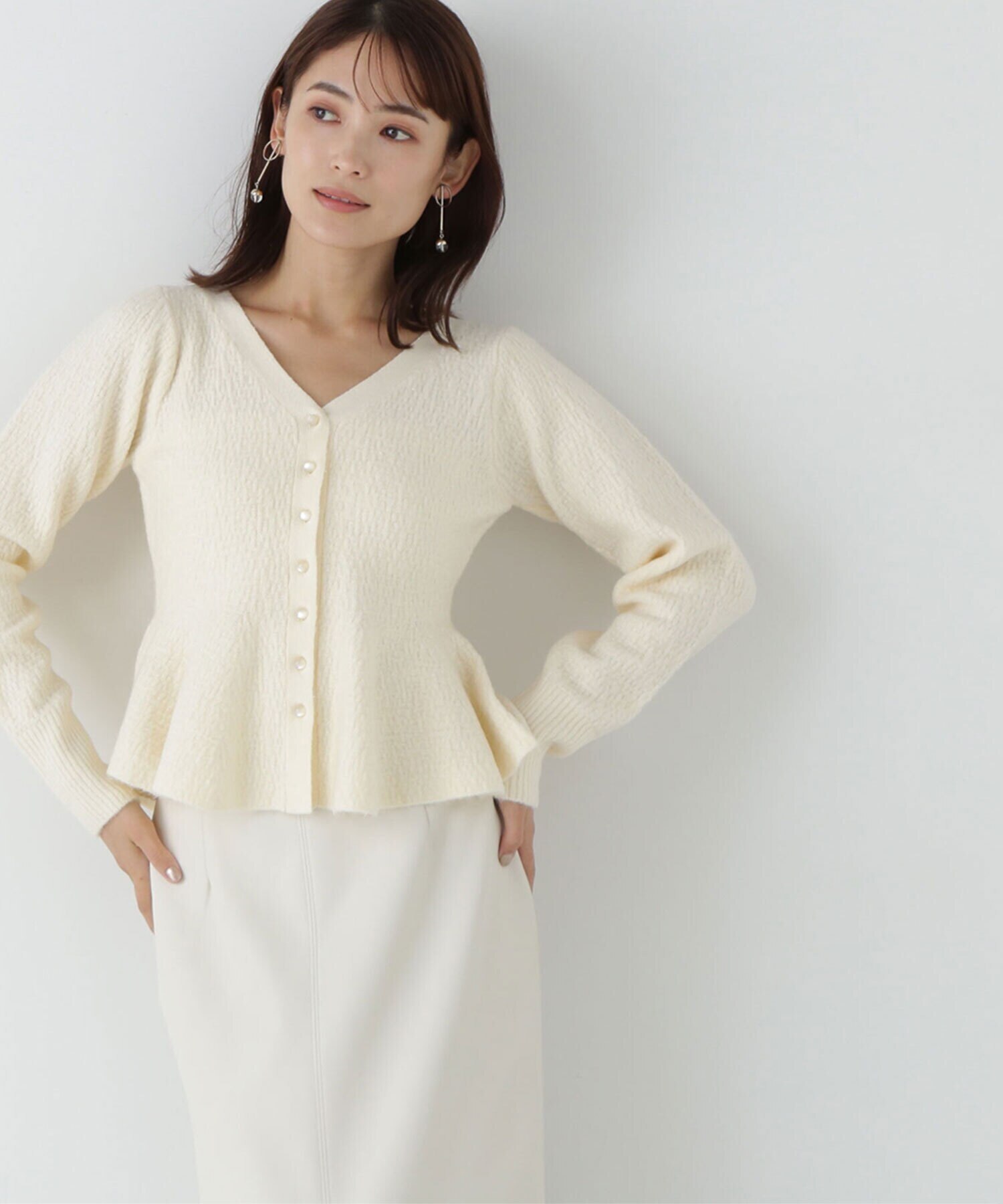 中華のおせち贈り物 リンクスペプラムカーディガン BASIC BEAUTY 24AW|NATURAL トップス