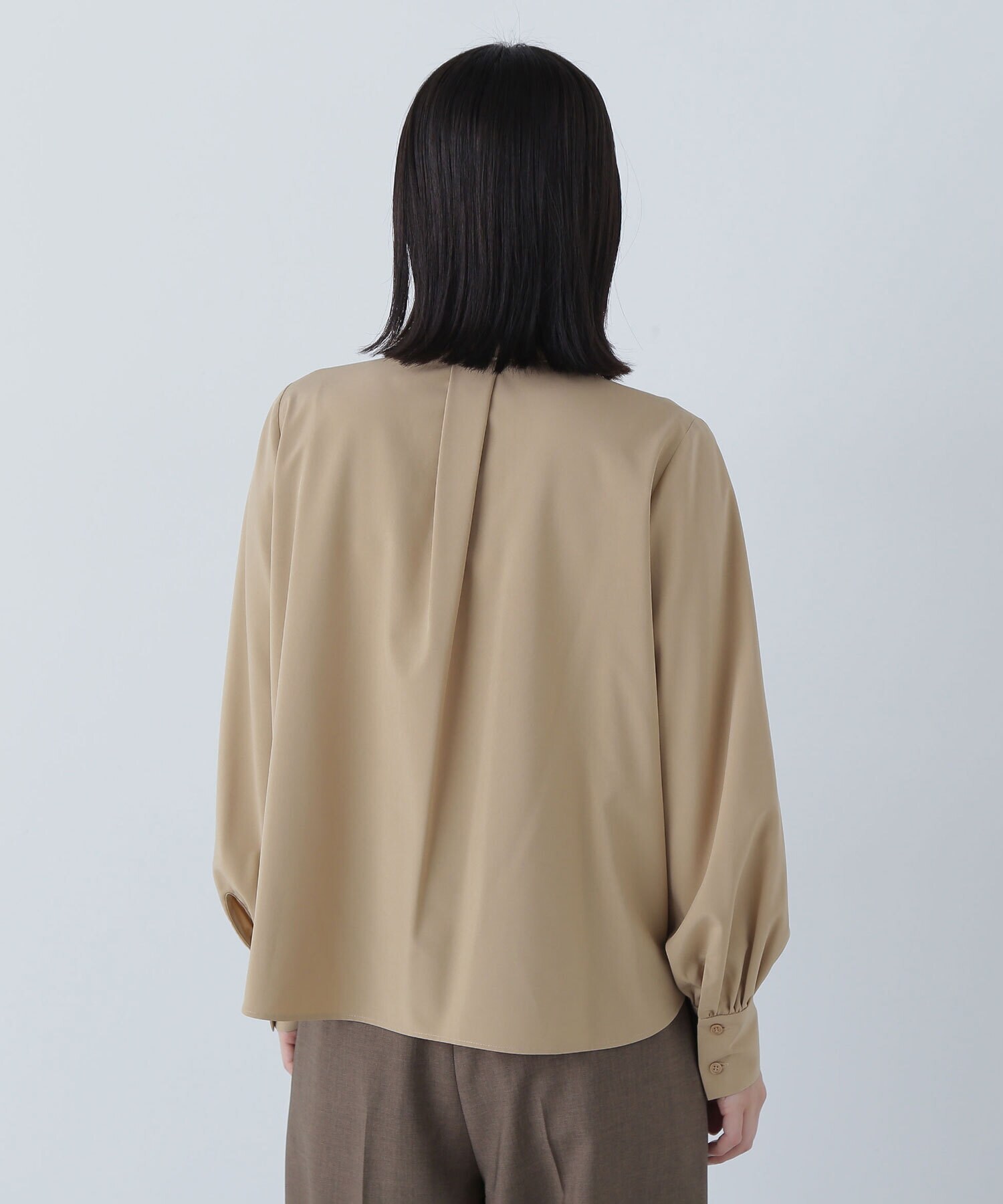 NATURAL BEAUTY BASIC ブラウス シャツ Vネックリボンタイ