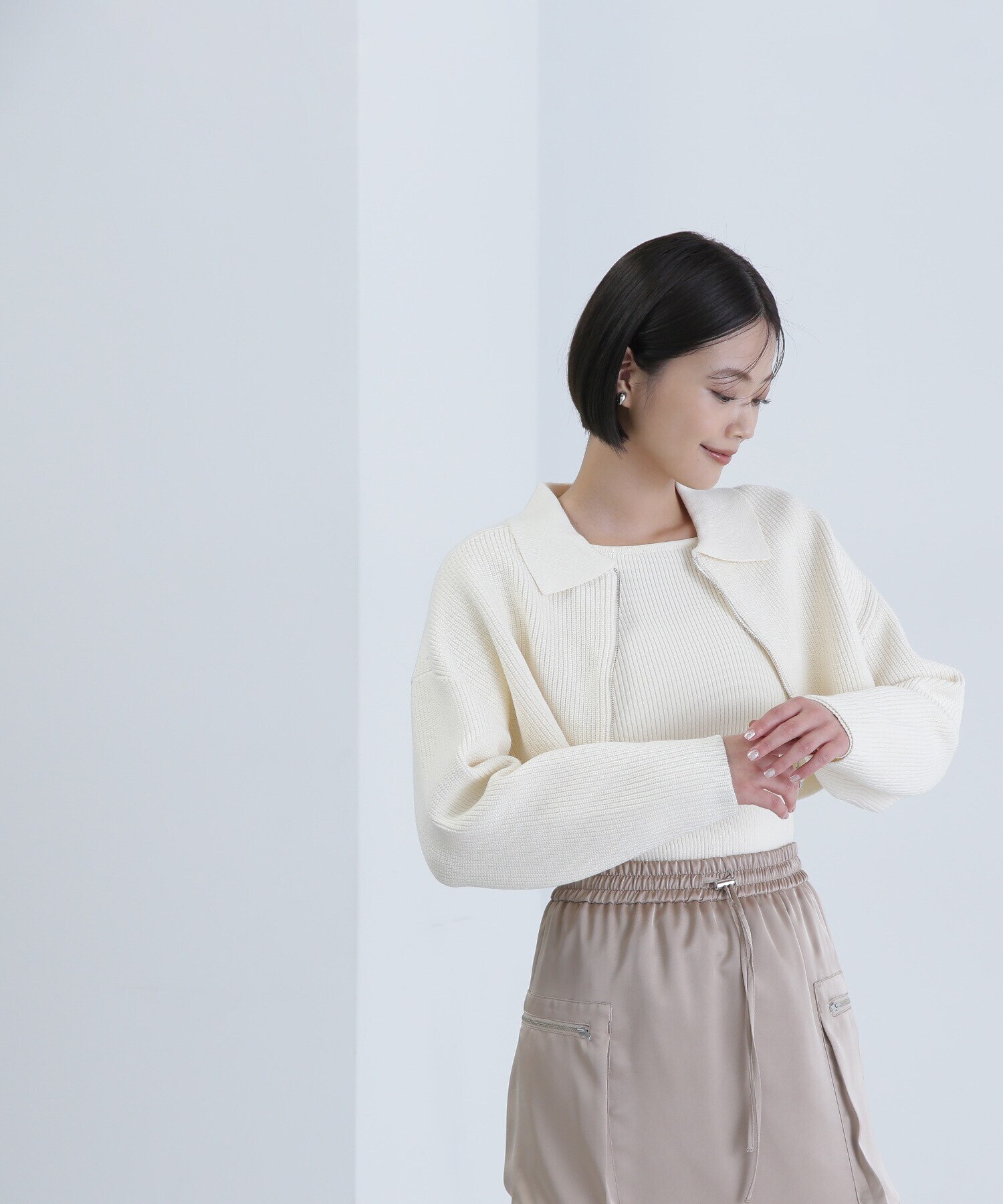 ポロジップカーデセット|NATURAL BEAUTY BASIC(ナチュラル