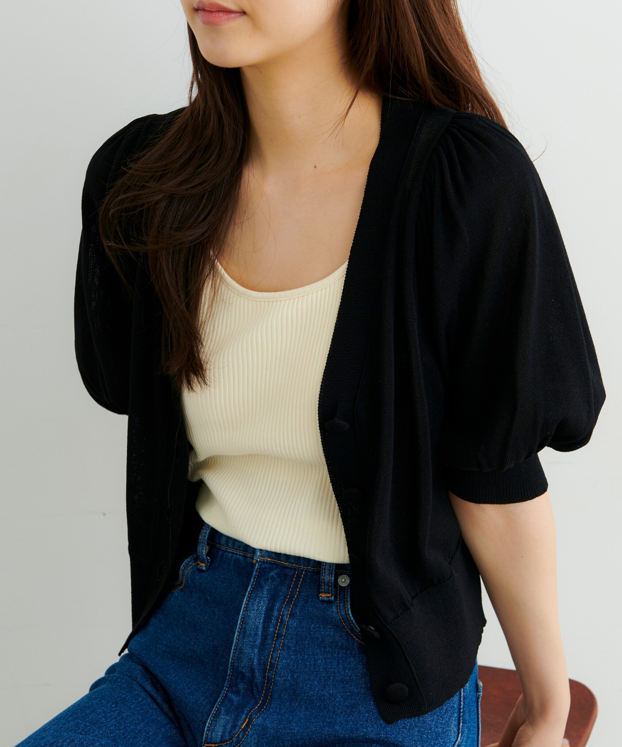 格安即決 mideal マイディール volume sleeve cardigan photo