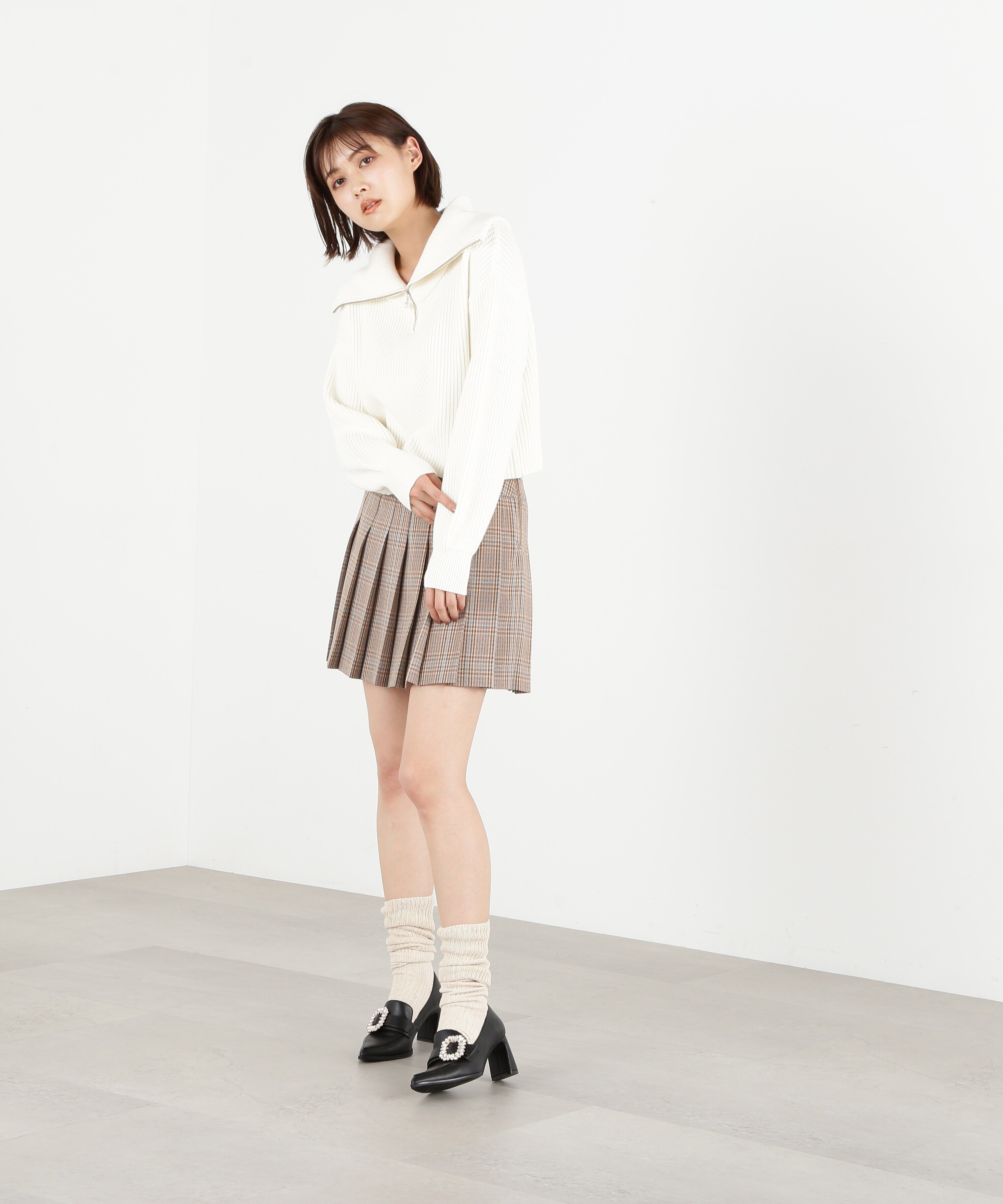 ◇ビッグカラーハーフジップニットトップス|JILL by JILL STUART(ジル