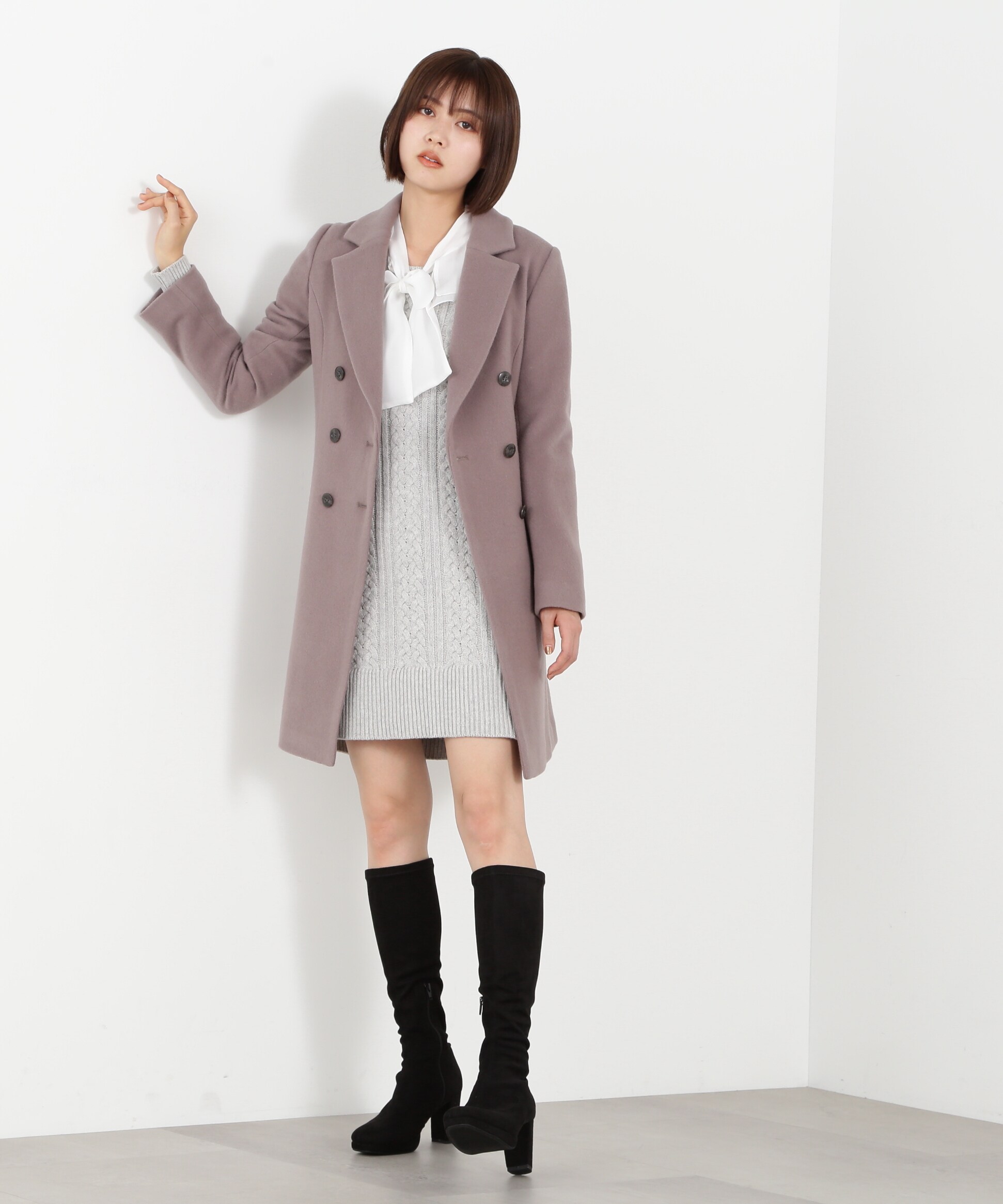 ラッフルカラーケーブルミニニットワンピース|JILL by JILL STUART ...