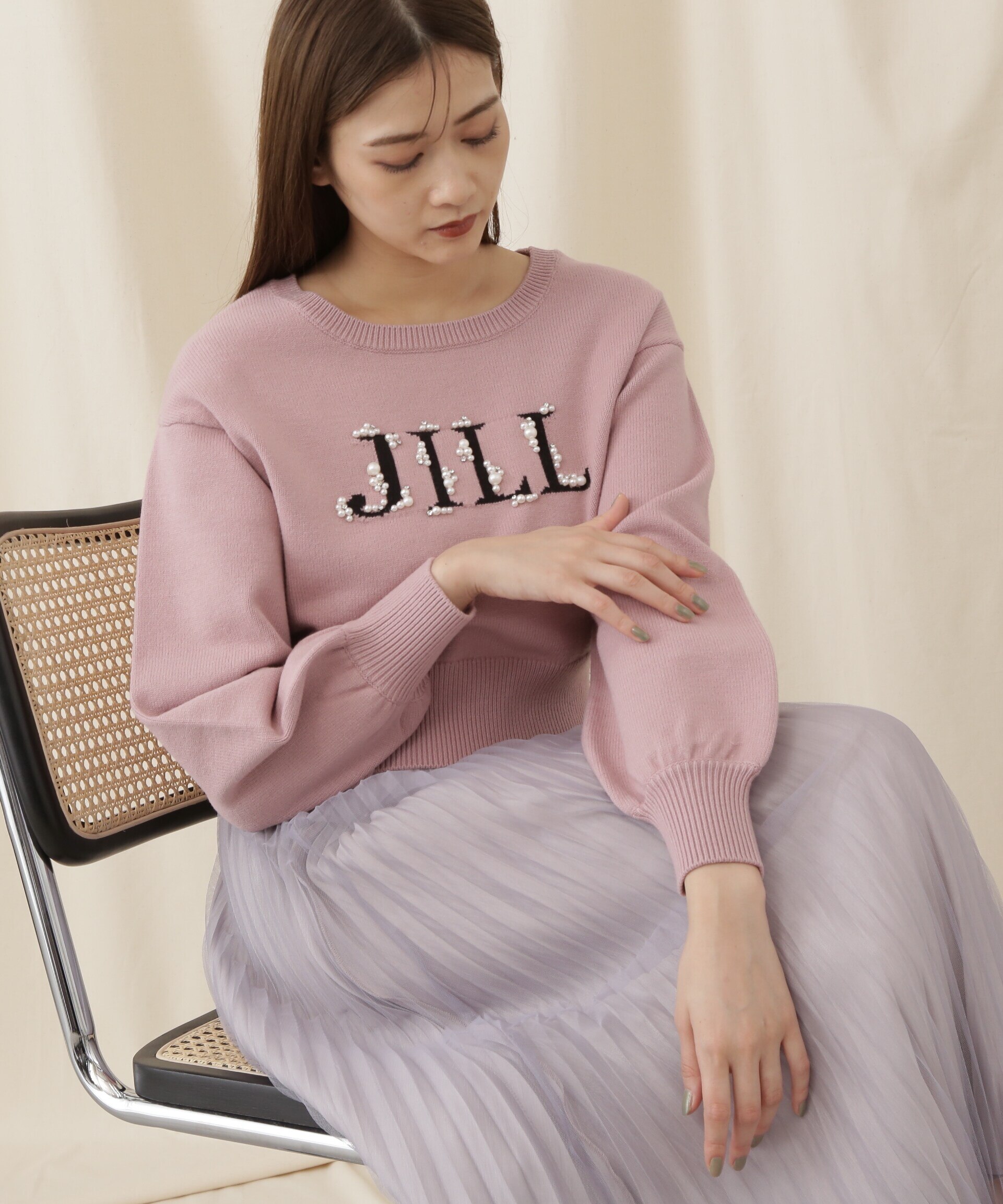 ロゴジャガードビジューニット|JILL by JILL STUART(ジル バイ ジル