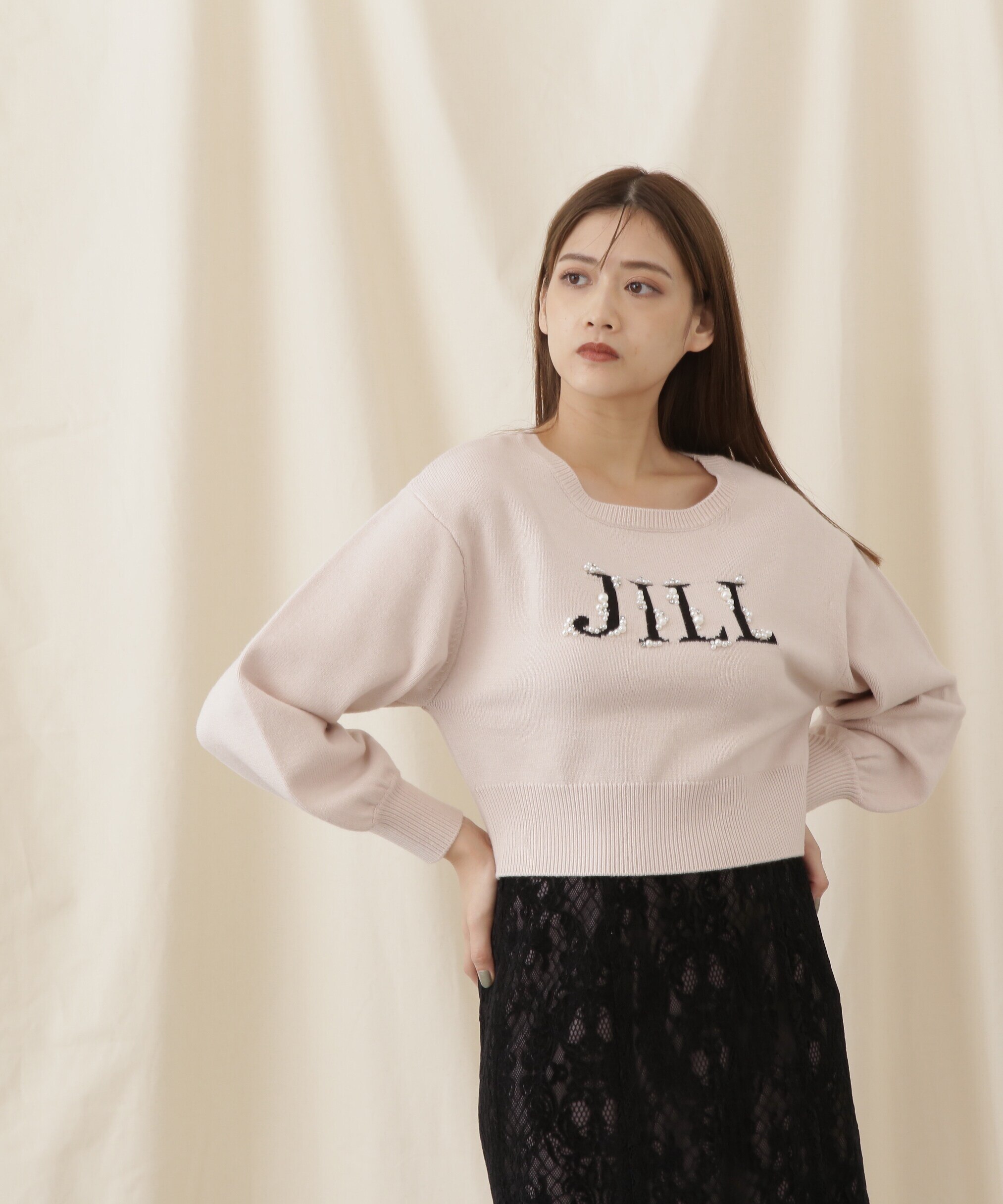 ロゴジャガードビジューニット|JILL by JILL STUART(ジル バイ ジル