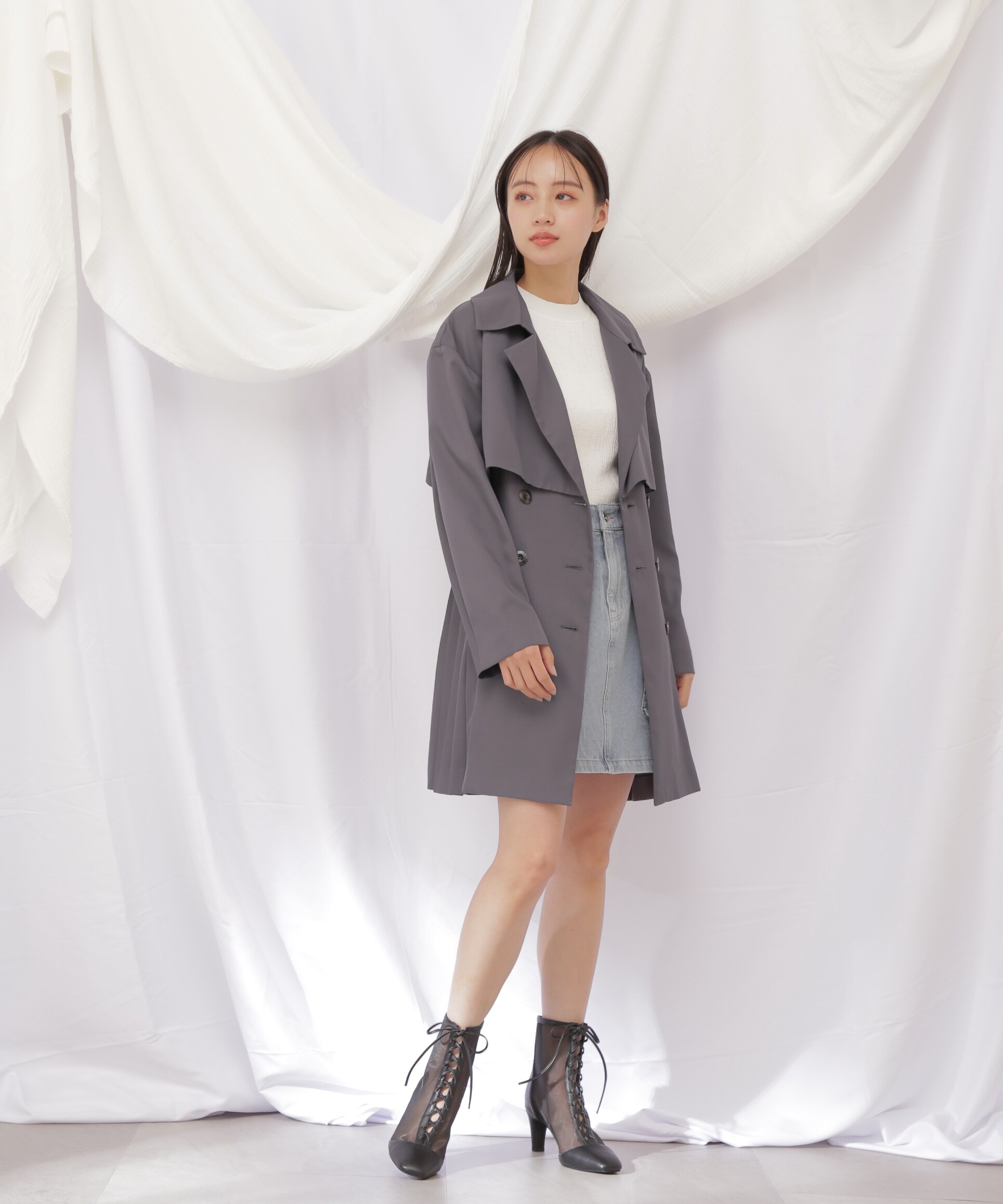 JILL by JILL STUART｜プリーツミディトレンチ | Rakuten