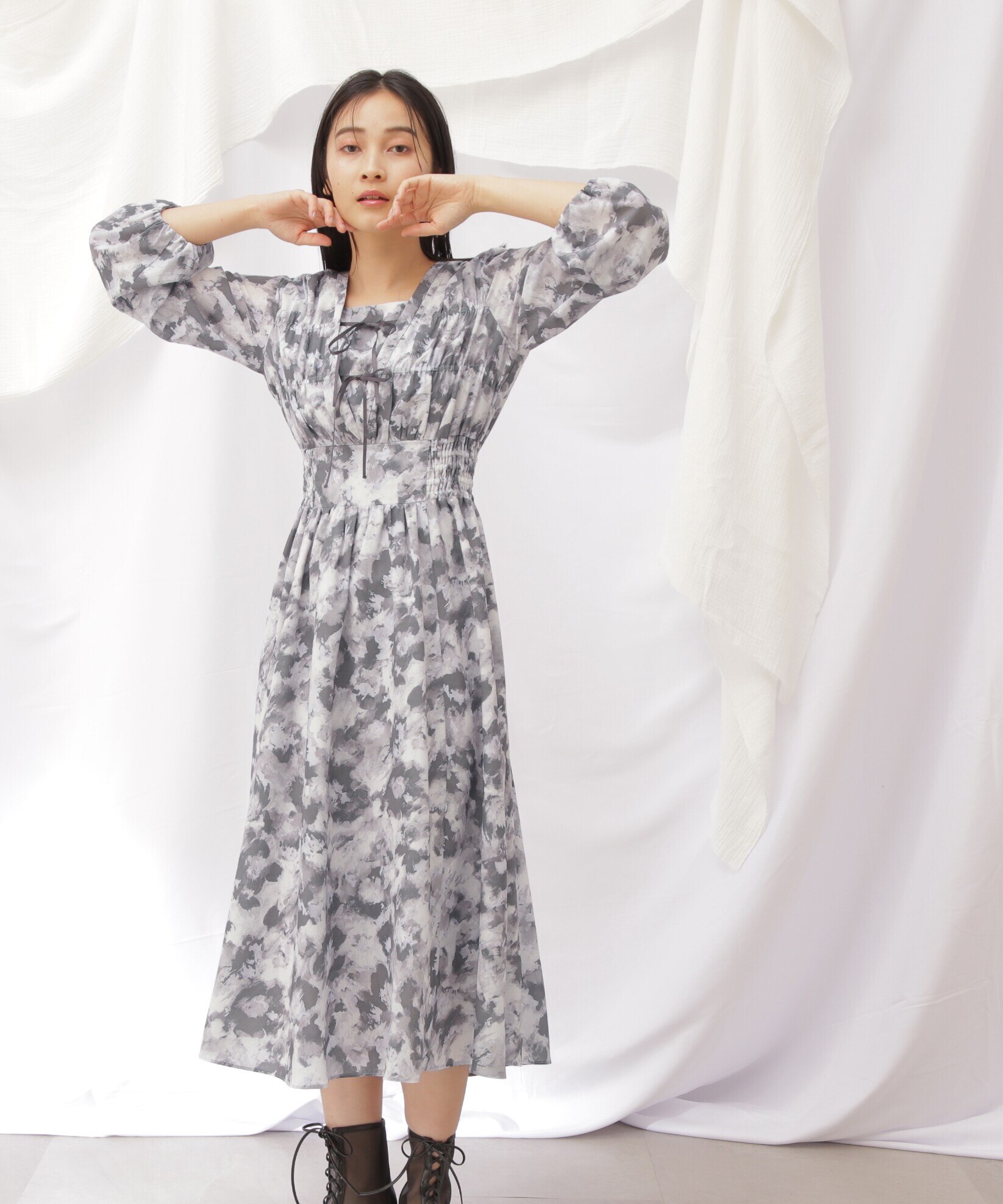 ◇レース×グログランベルトワンピース|JILL by JILL STUART(ジル バイ