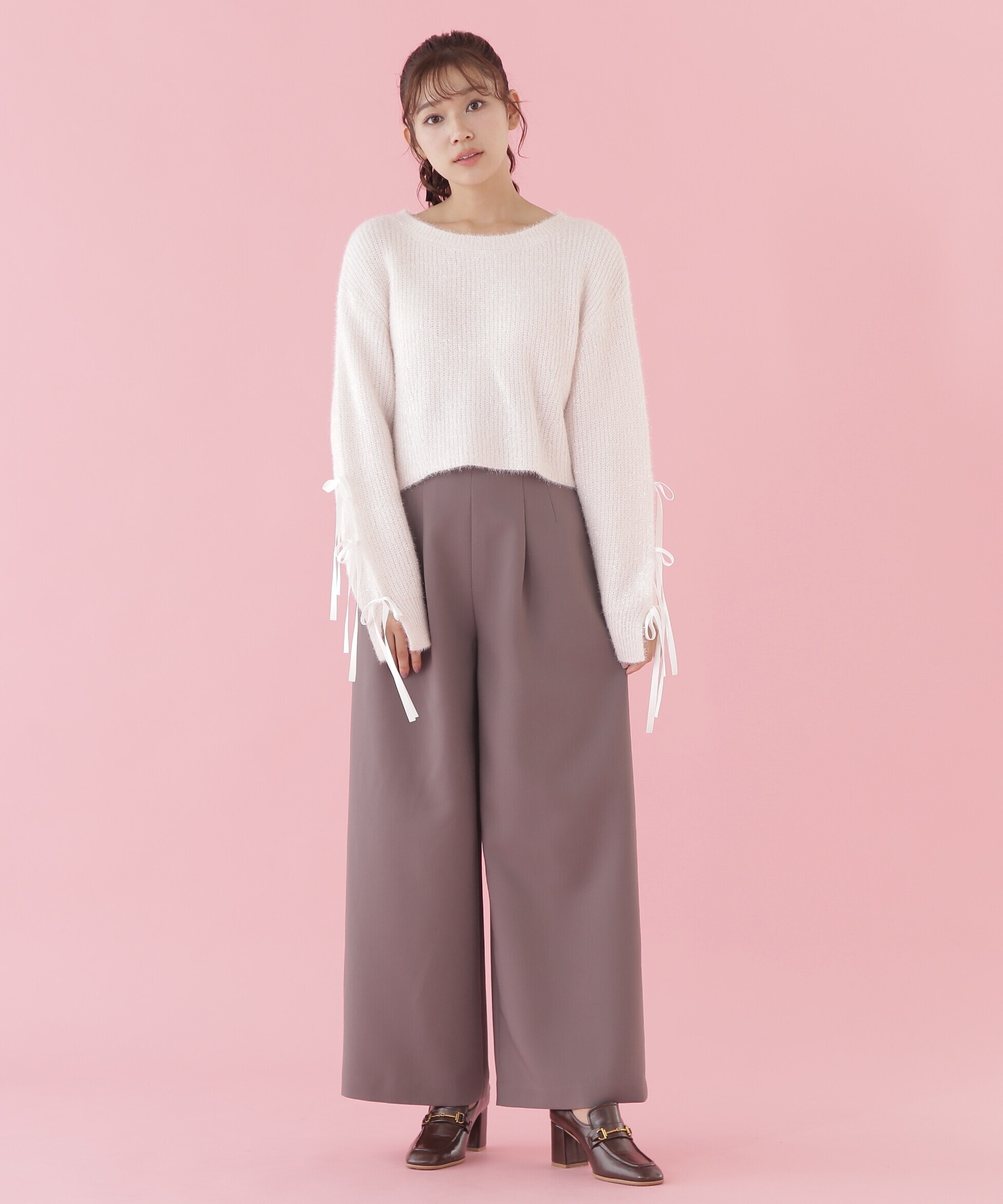 フィルムラメスリーブリボンニット|JILL by JILL STUART(ジル バイ ジル スチュアート)の通販｜アイルミネ