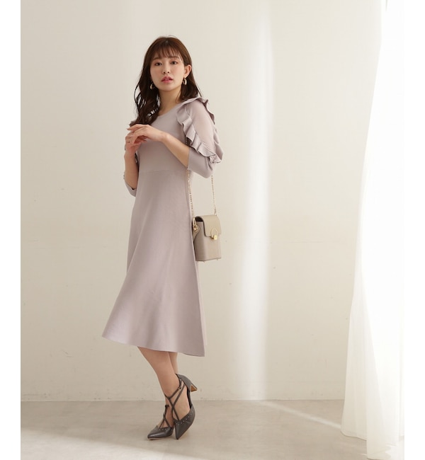 美人百花4月号掲載商品 ラッフルスリーブニットワンピース Proportion Body Dressing プロポーションボディドレッシング の通販 アイルミネ