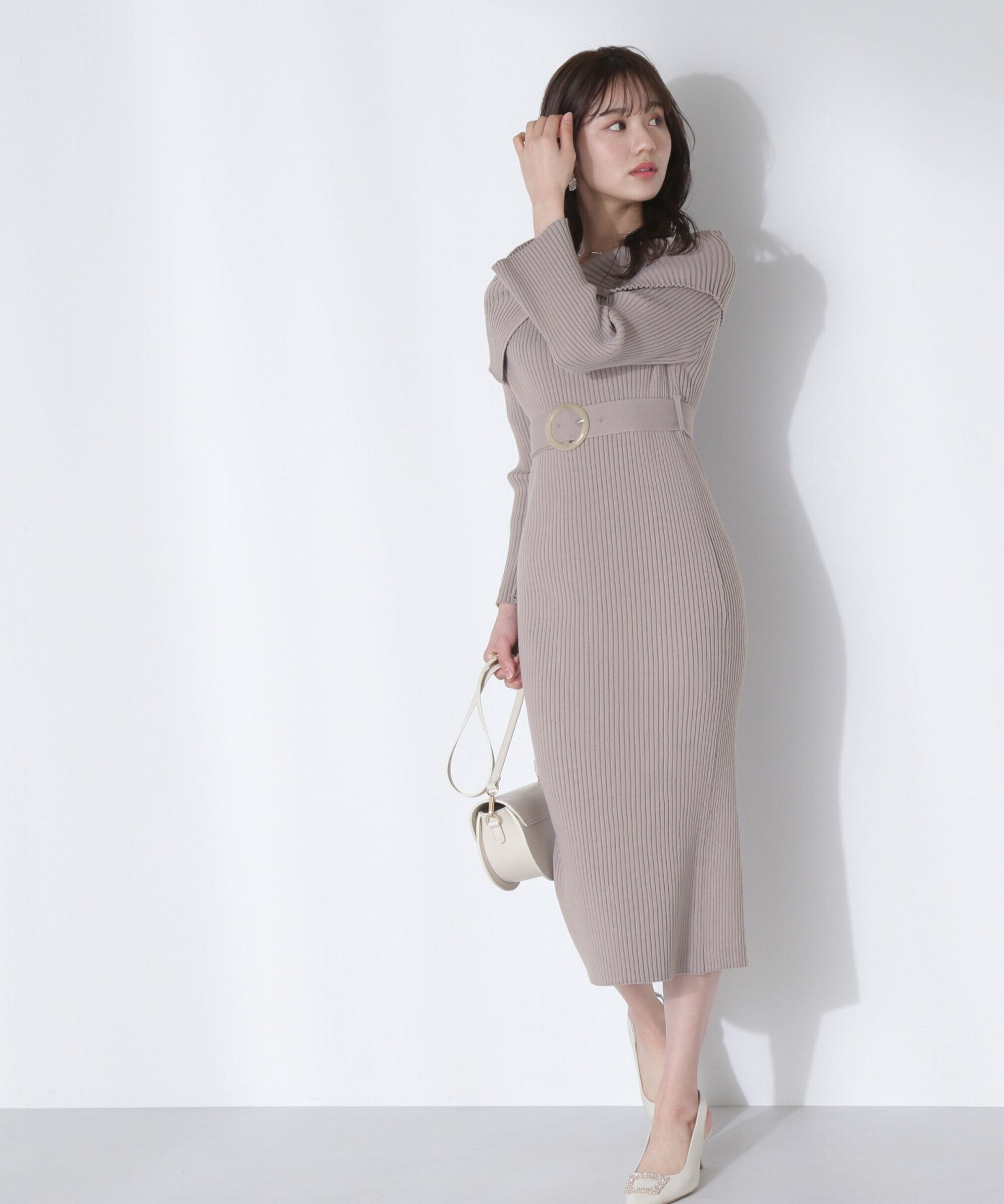 前後2Wayセーラーカラーニットワンピース|PROPORTION BODY DRESSING 