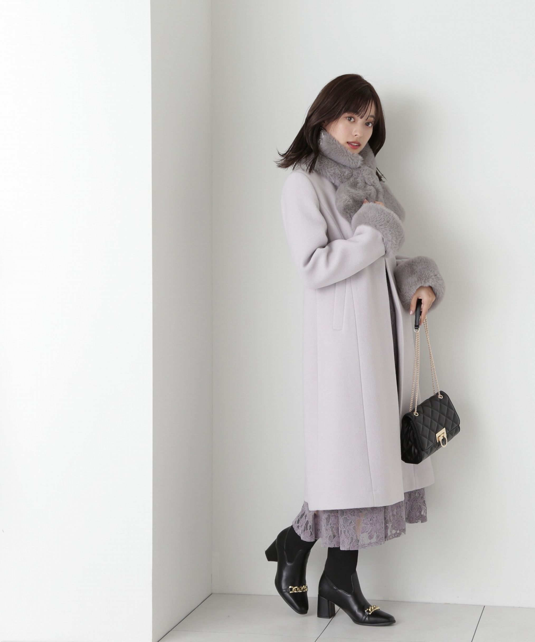 フェイクファー取外しコート/23AW|PROPORTION BODY DRESSING