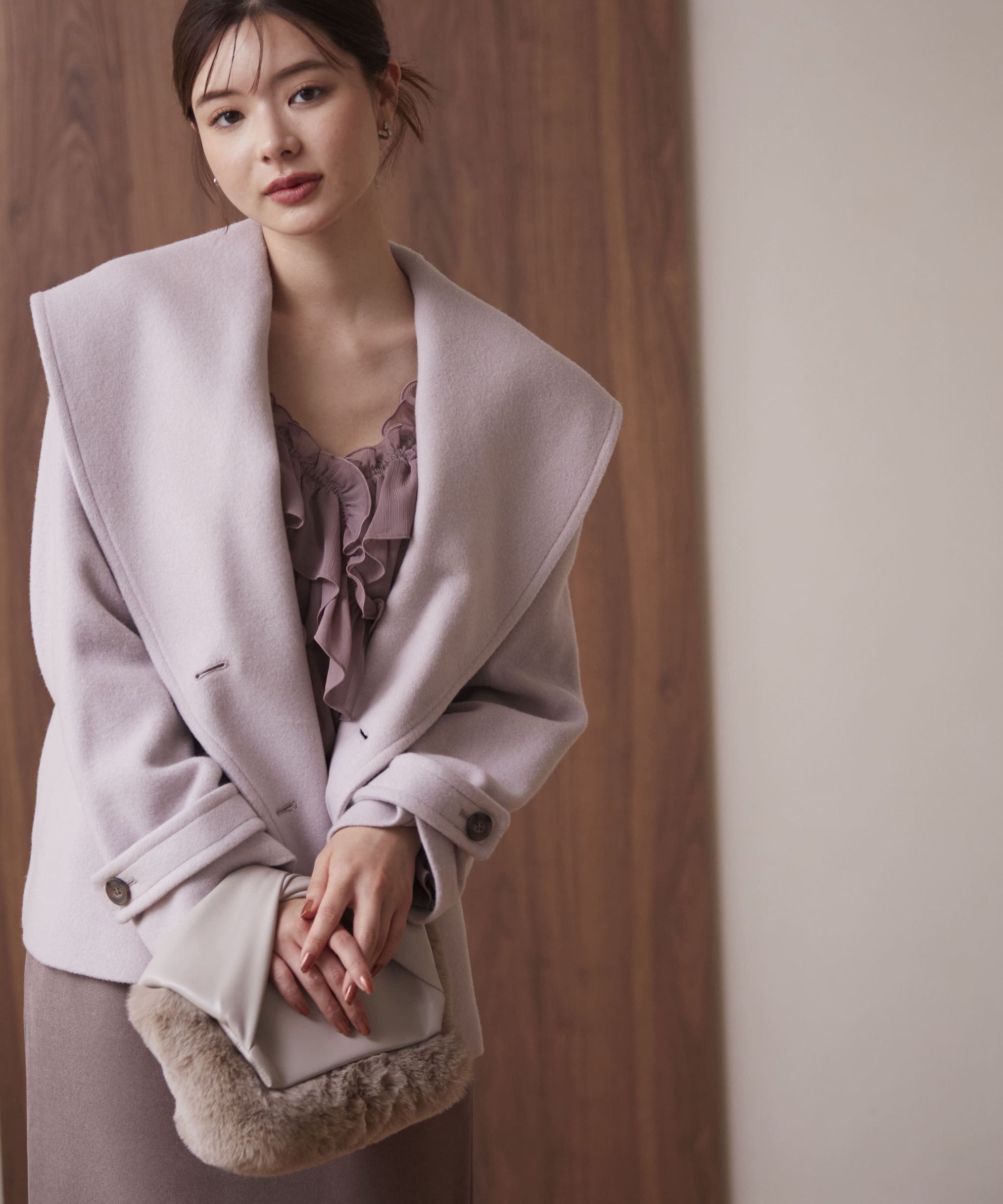 ショート丈ガウンコート 24AW|PROPORTION BODY DRESSING ショート丈ガウンコート 24AW|PROPORTION BODY DRESSING