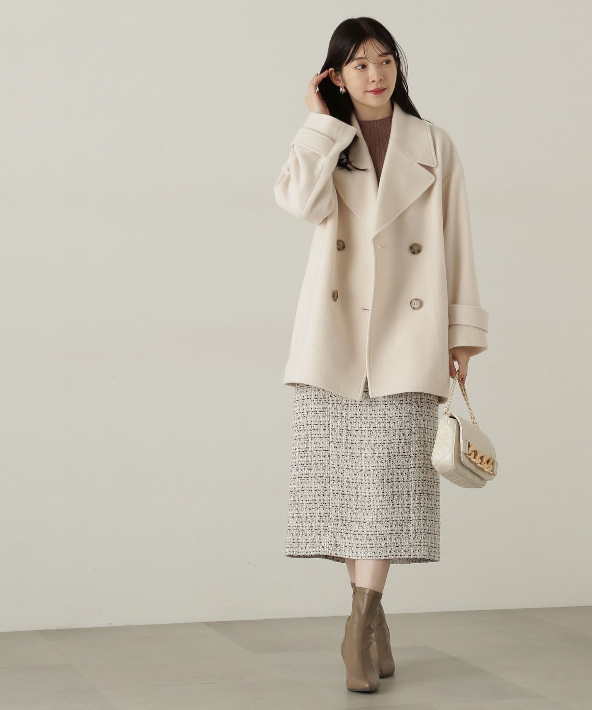 ミックスツイードタイトスカート　24AW