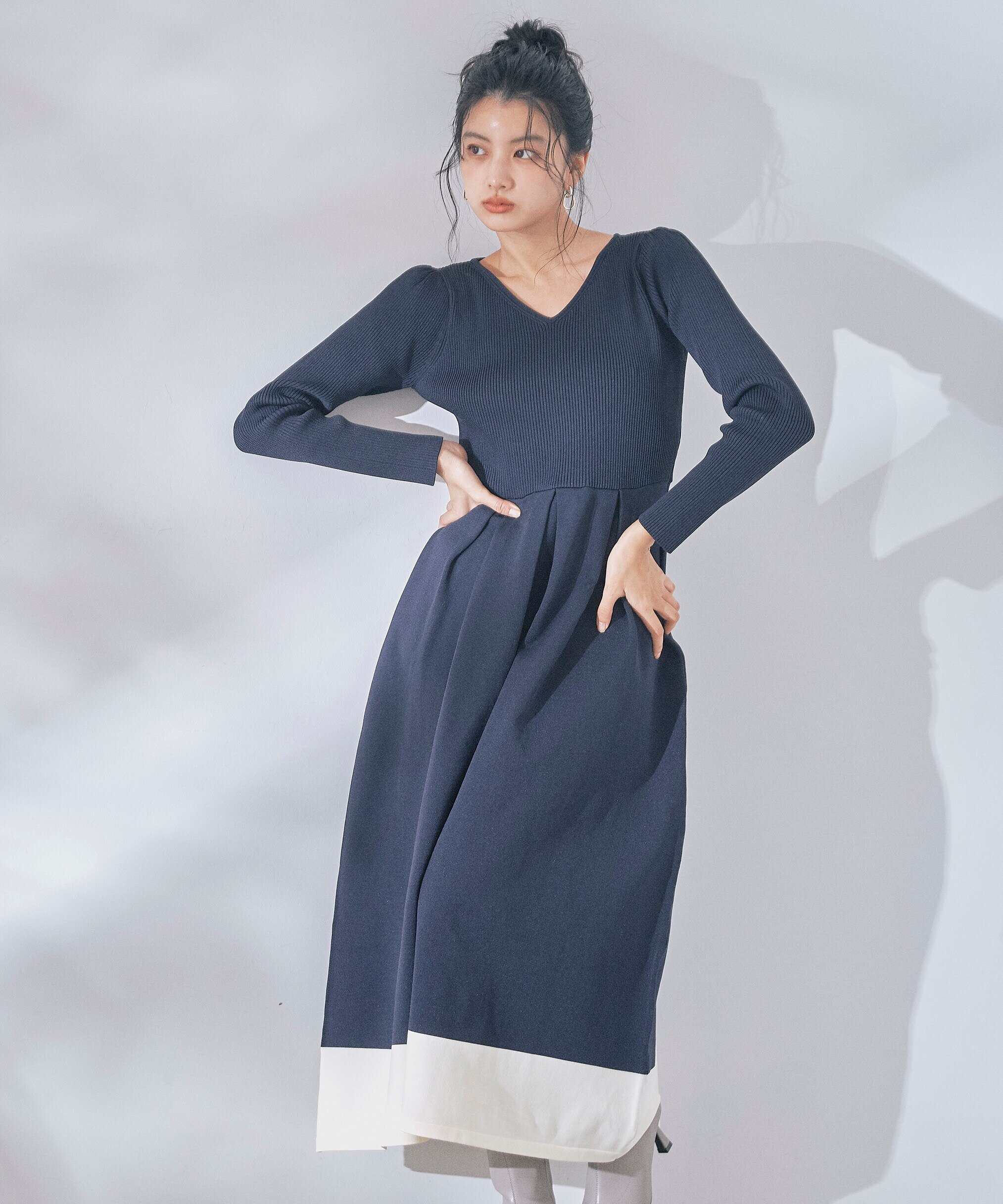 バックリボンニットワンピース|PROPORTION BODY DRESSING