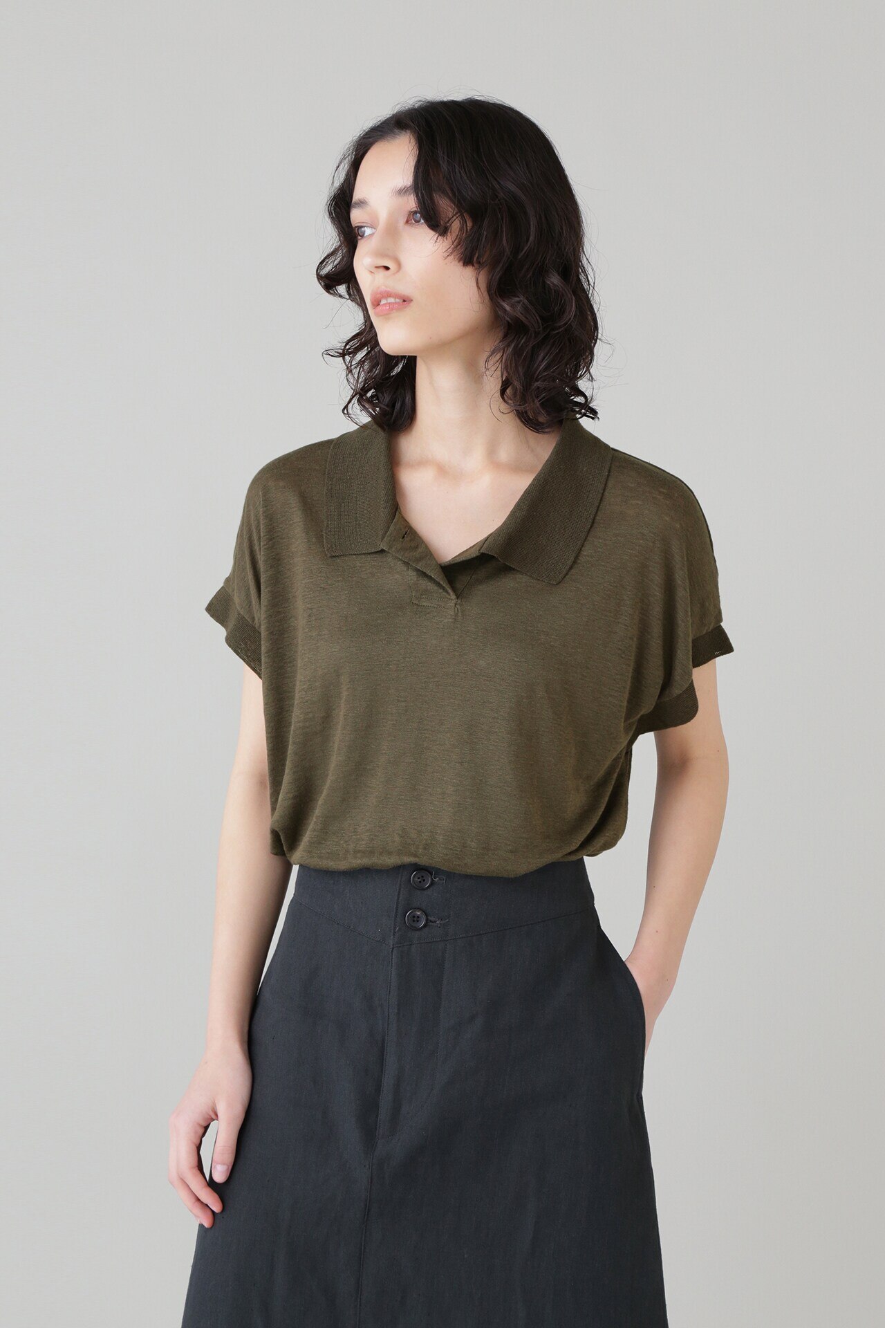 LINEN JERSEY POLO|MARGARET HOWELL(マーガレット