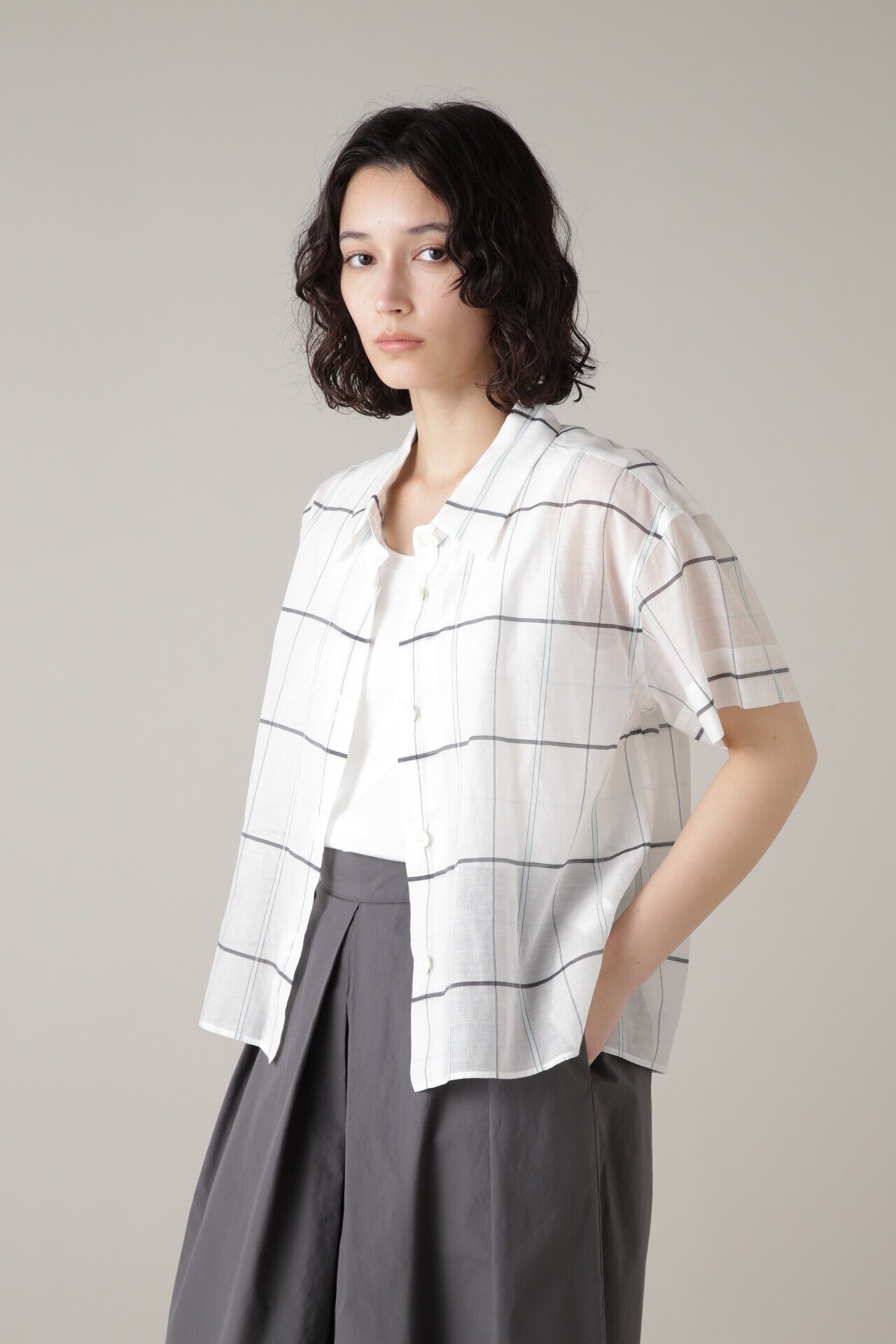 SHEER COTTON SILK CHECK|MARGARET HOWELL(マーガレット・ハウエル)の通販｜アイルミネ