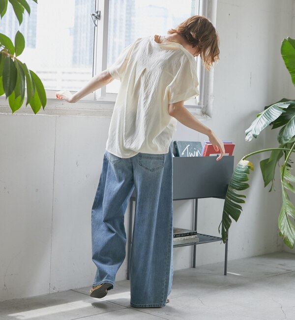 カーブワイドデニムパンツ ＢＬＵＥ|Doux archives(ドゥアルシーヴ)の 