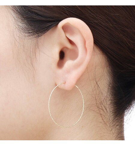 カット丸線 フープピアス 小 アクセサリー ヘアアクセサリー