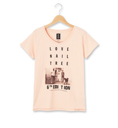【シューラルー/SHOO・LA・RUE】 LOVE NAIL TREE VネックTシャツ [3000円(税込)以上で送料無料]