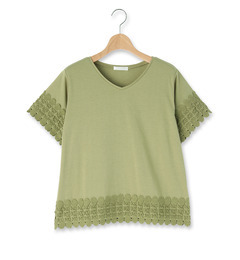 【シューラルー/SHOO・LA・RUE】 袖裾レースプルオーバー [3000円(税込)以上で送料無料]