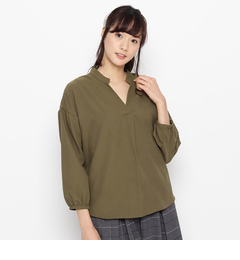 【シューラルー/SHOO・LA・RUE】 フェイクスエードスキッパーシャツ [3000円(税込)以上で送料無料]