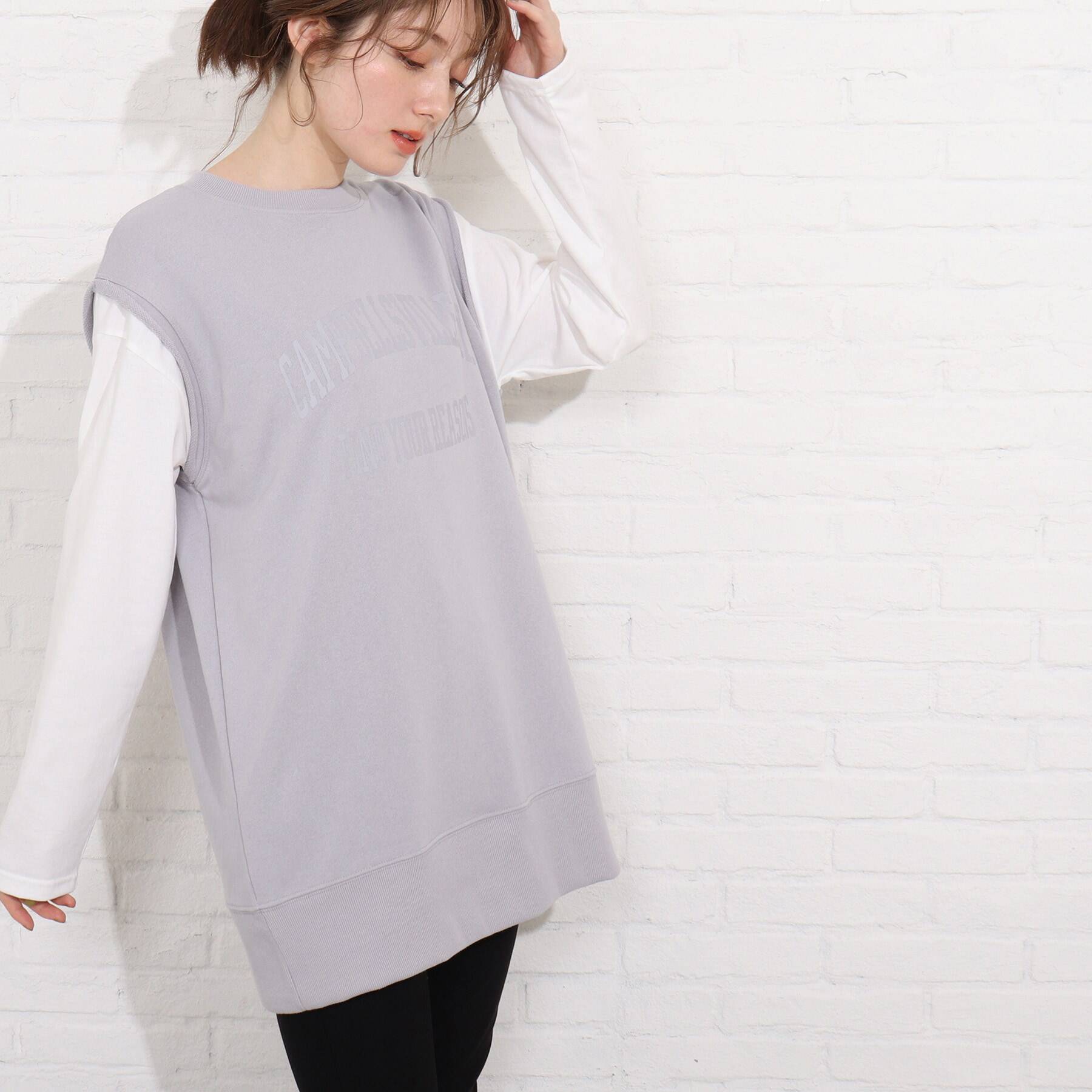レイヤード風裏毛ベストプルオーバー|SHOO・LA・RUE(シューラルー)の 