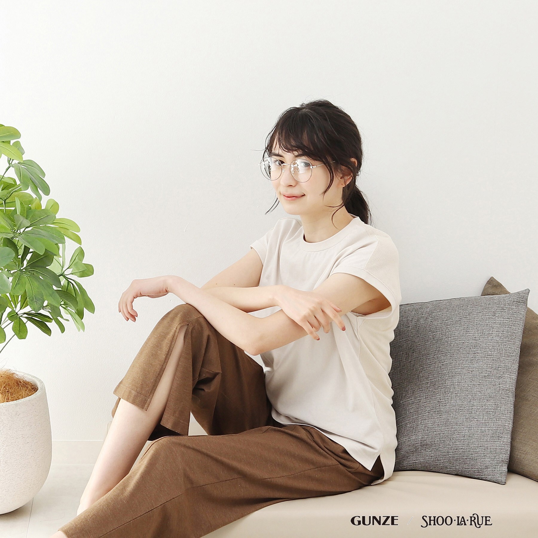 GUNZE】睡眠専用Tシャツ「寝るT」sweet label(フレンチスリーブ）|SHOO