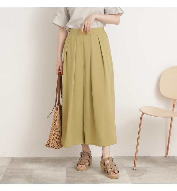 接触冷感/低身長〇】楽してキレイ 麻調ガウチョパンツ|SHOO・LA・RUE(シューラルー)の通販｜アイルミネ