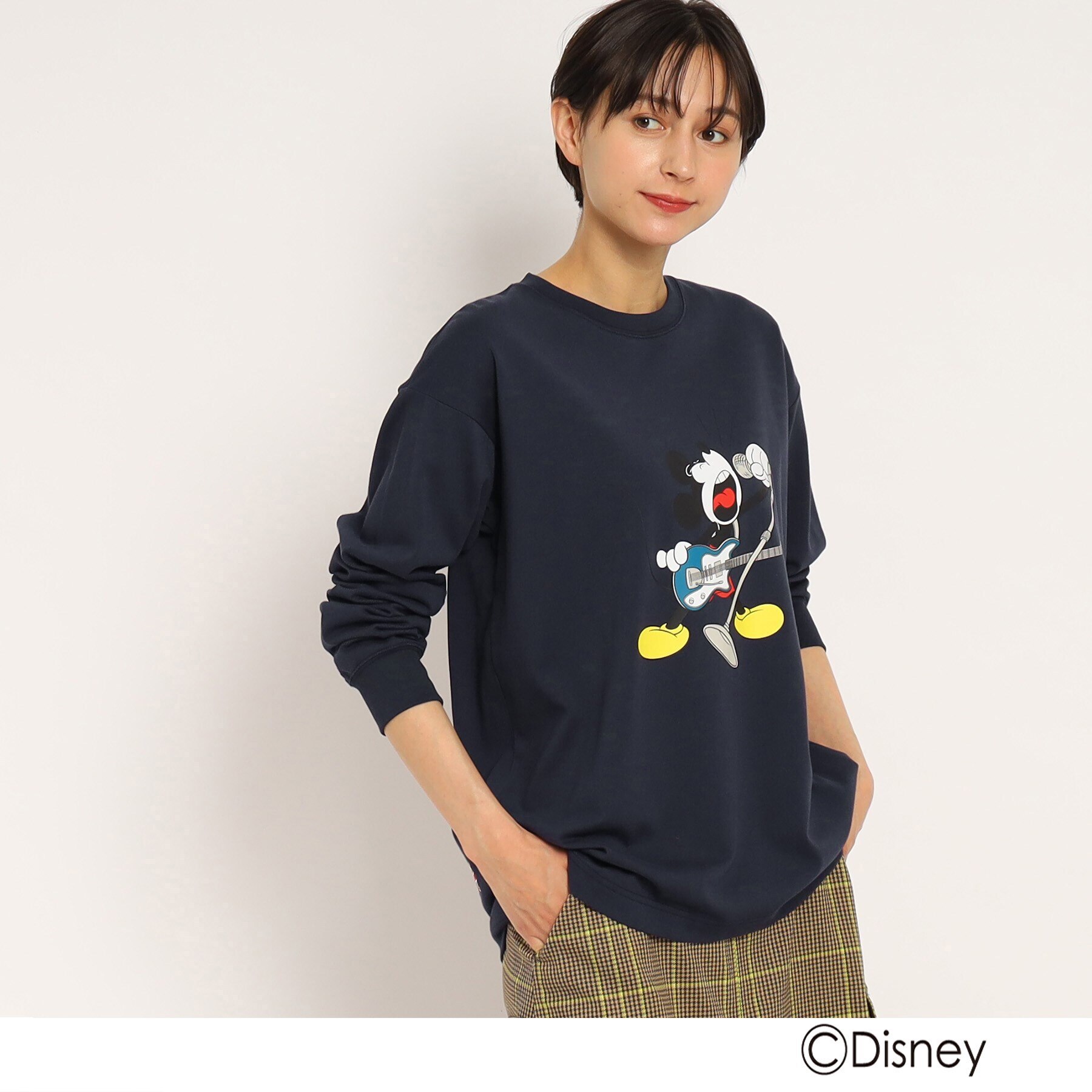 Disney】ミッキーマウス/ミュージック ロングスリーブTシャツ（UNISEX