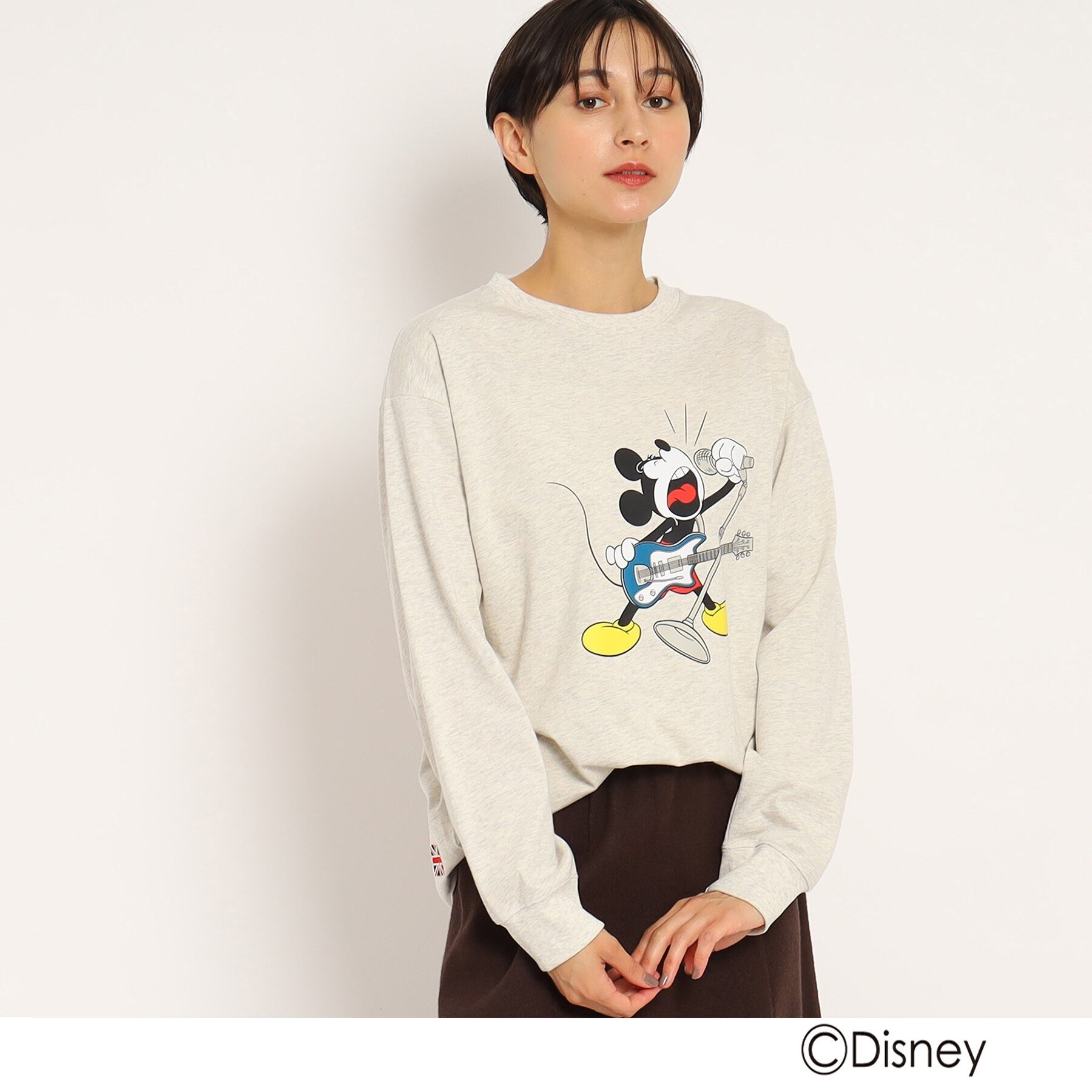 Disney】ミッキーマウス/ミュージック ロングスリーブTシャツ（UNISEX