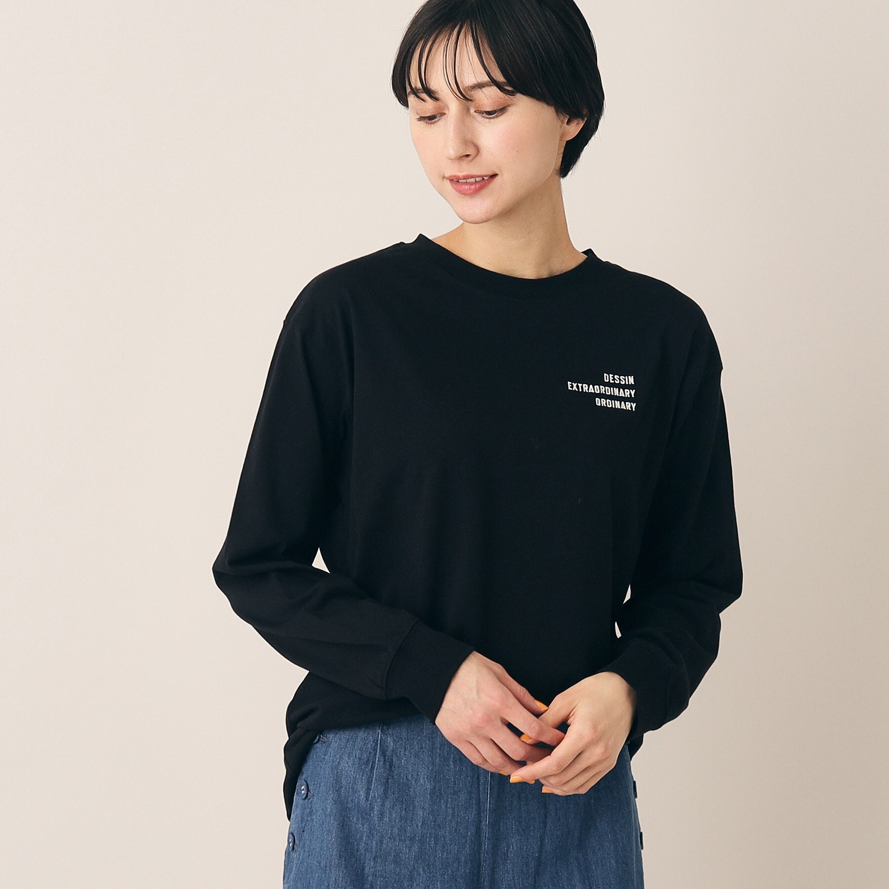 【ユニセックス】バックプリントロングスリーブTシャツ