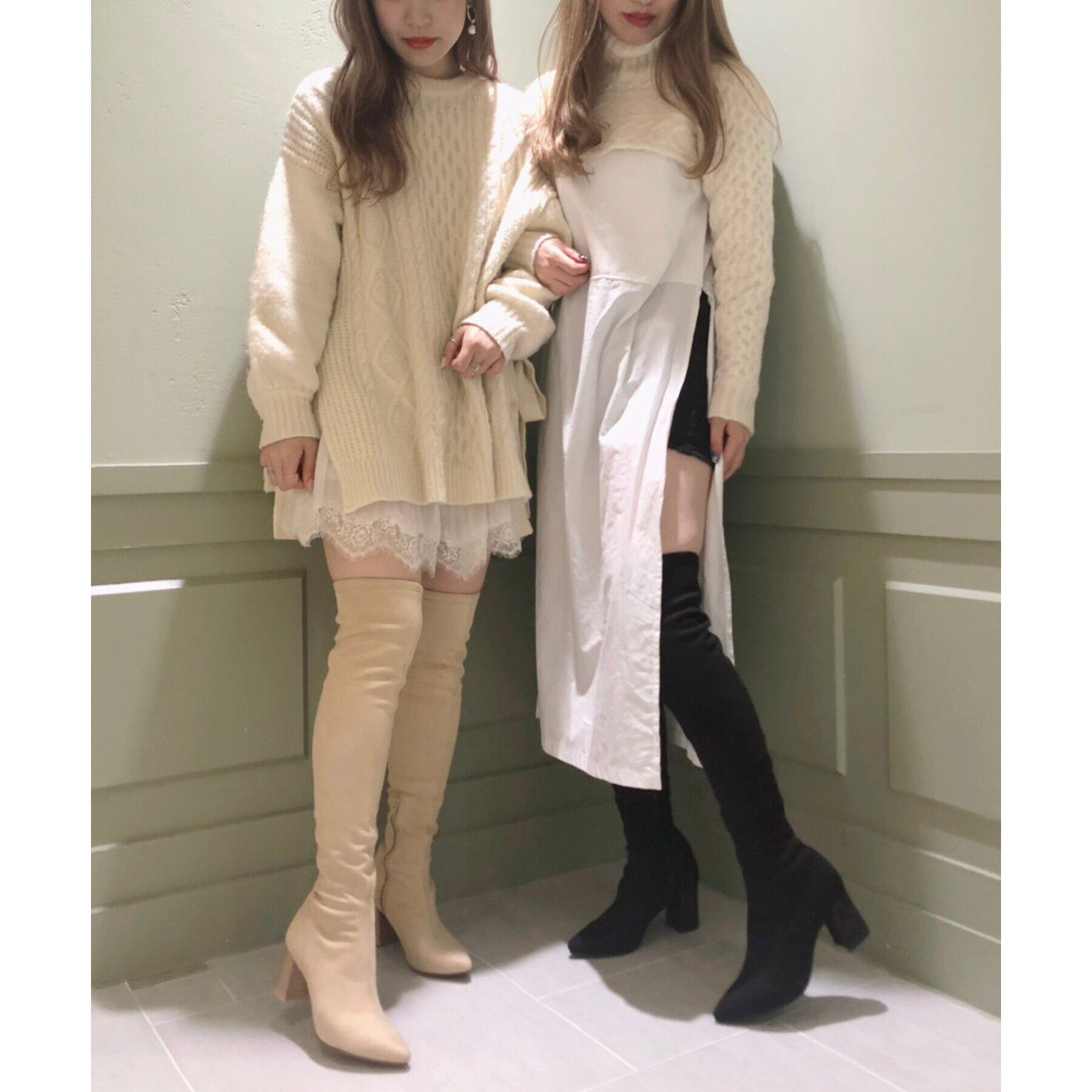 エスペランサ♡19/AW ストレッチニーハイブーツ＊size L - ブーツ