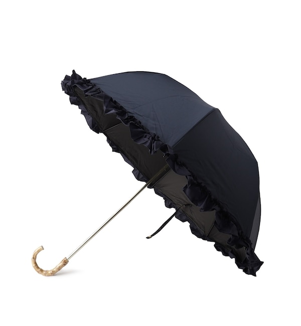 ファッションメンズお薦め|【エスペランサ/ESPERANZA】 遮光率100％2段折傘 晴雨兼用 日傘 フリル