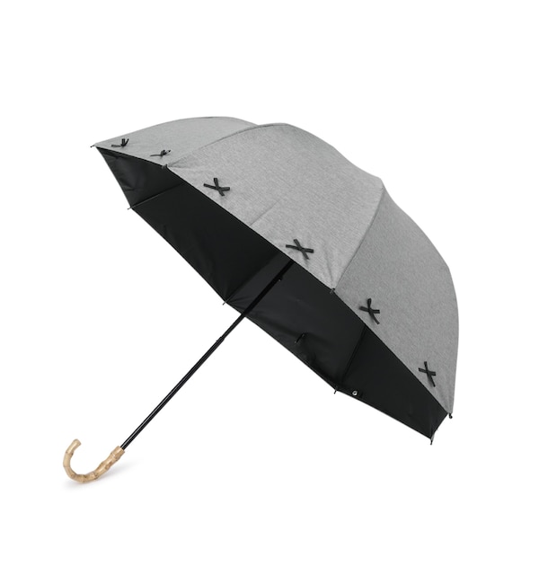 【エスペランサ/ESPERANZA】 完全遮光 遮光率100％ 晴雨兼用日傘 2段折傘 リボン2WAY折りたたみ傘