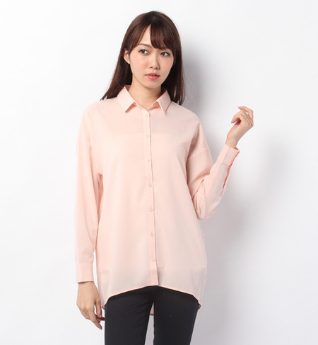 ラウンドヘムコクーンルーズシャツ