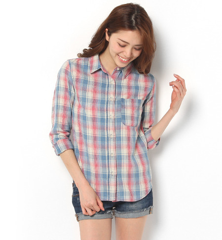 indigo Herringbone check SH