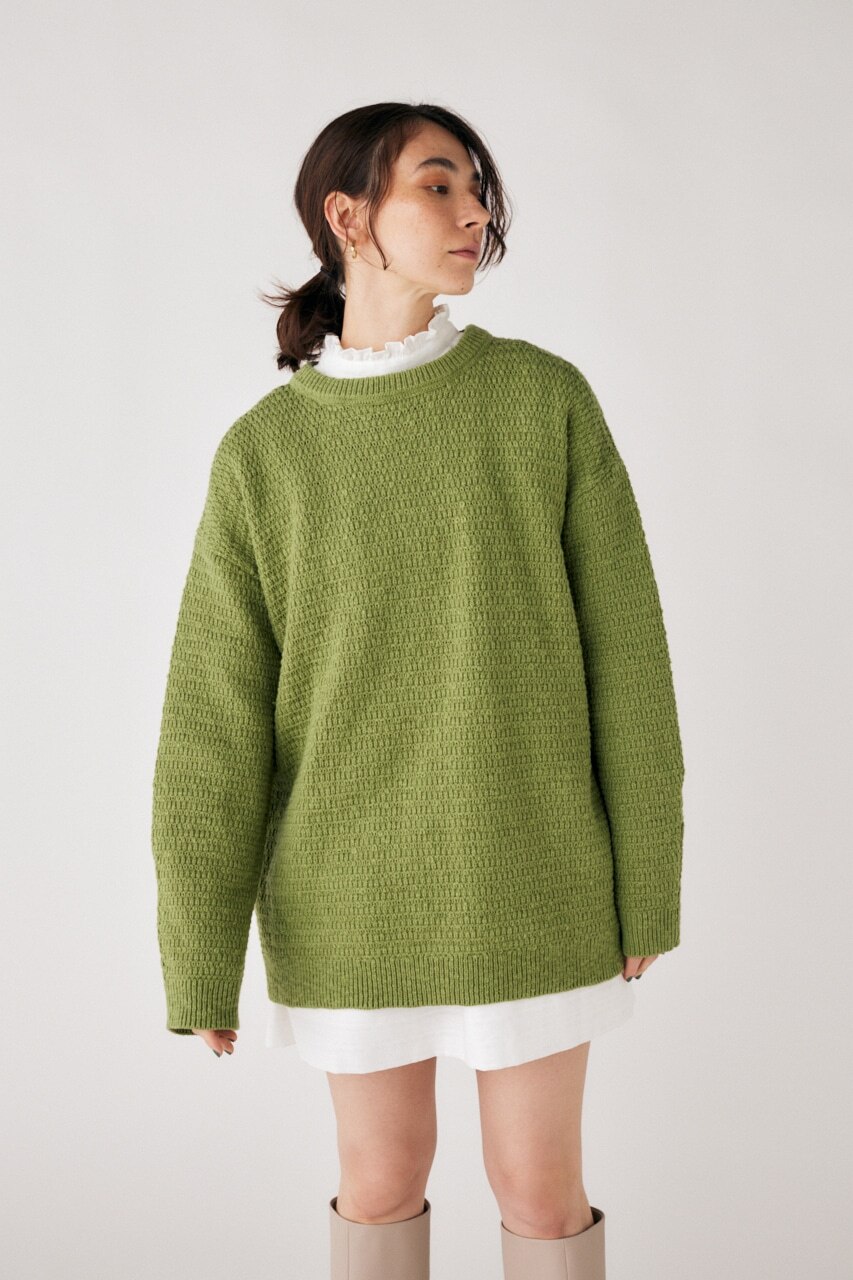 COTTON SLAB KNIT プルオーバー|MOUSSY(マウジー)の通販｜アイルミネ