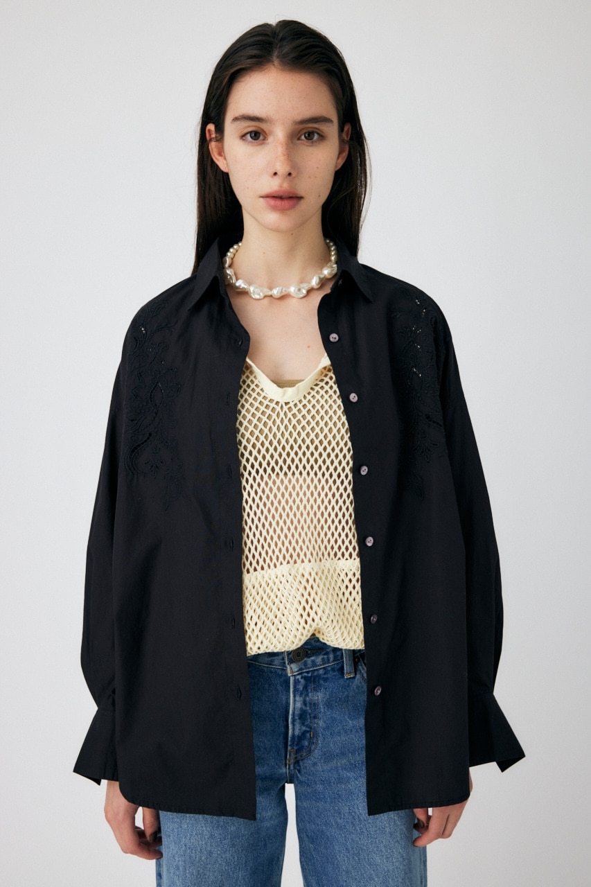 EMBROIDERY POPLIN LOOSE シャツ|MOUSSY(マウジー)の通販｜アイルミネ