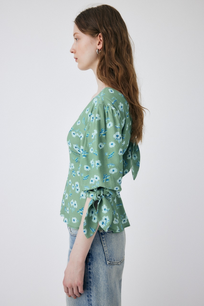 FLORAL PRINTED RIBBON ブラウス|MOUSSY(マウジー)の通販｜アイルミネ