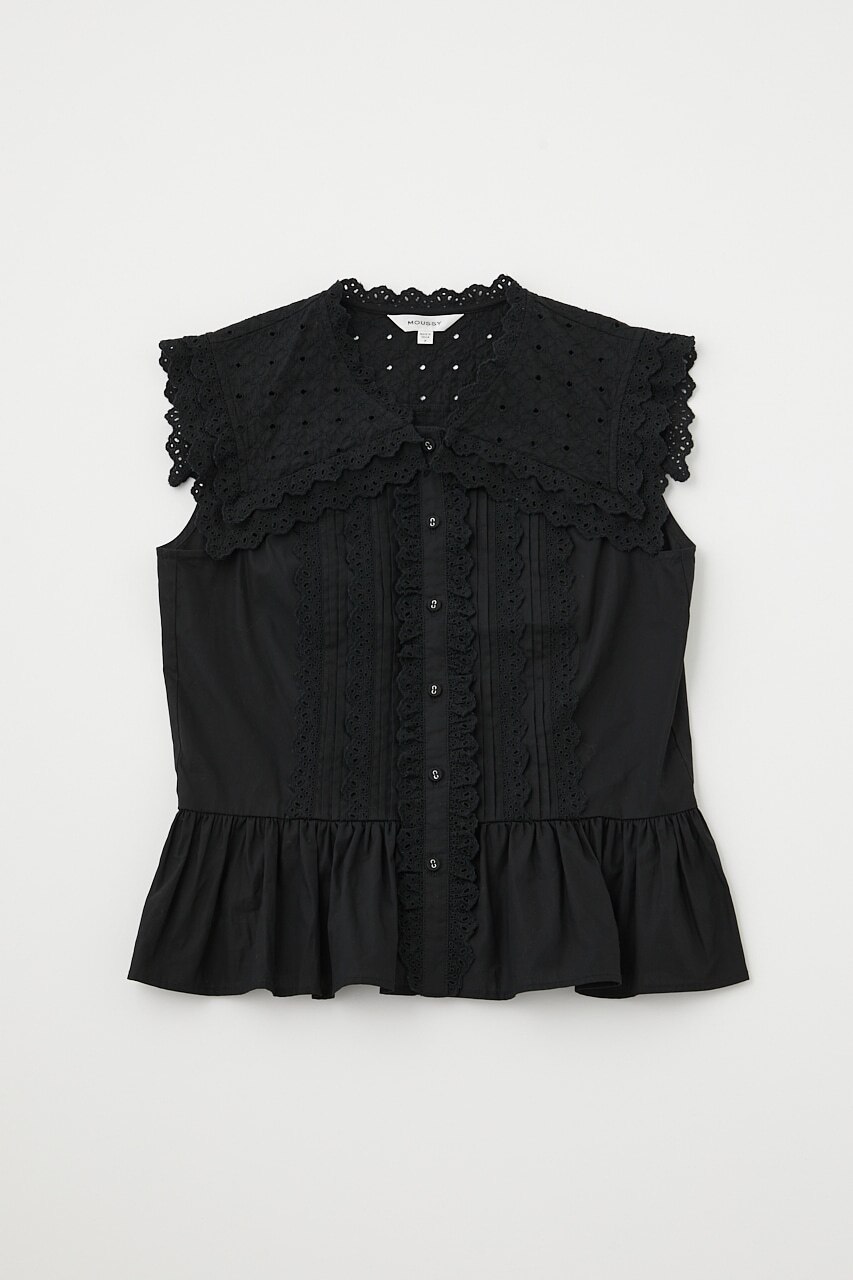 COTTON EYELET SLEEVELESS ブラウス|MOUSSY(マウジー)の通販｜アイルミネ