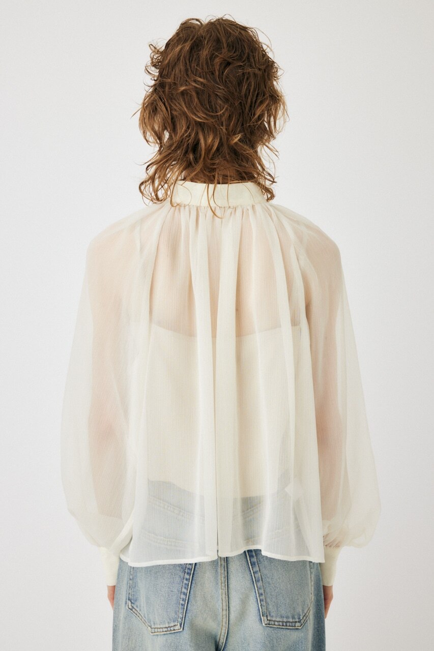 BACK RIBBON SHEER ブラウス