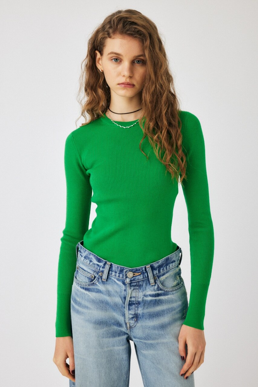 WASHABLE CREWNECK ニット|MOUSSY(マウジー)の通販｜アイルミネ