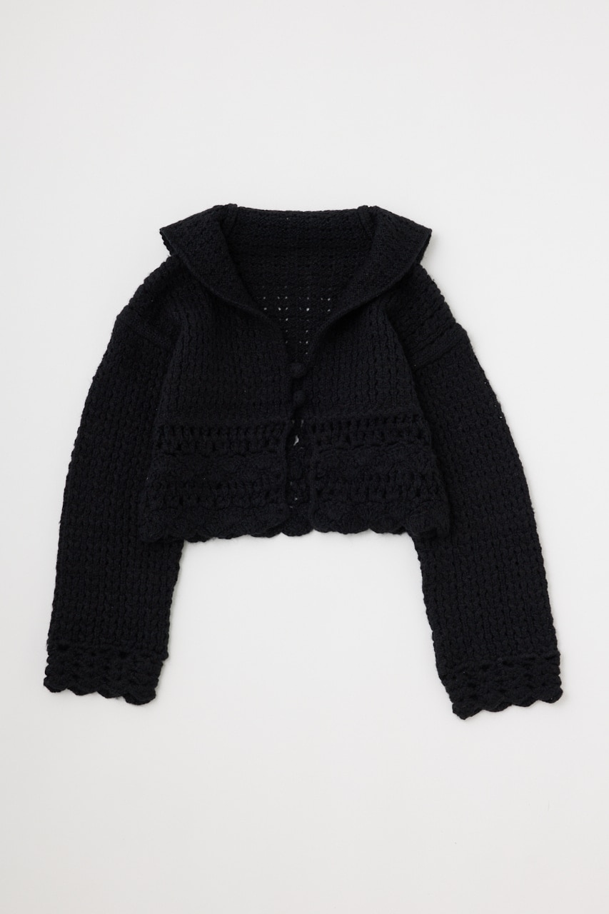 CROCHET CROPPED KNIT カーディガン|MOUSSY(マウジー)の通販｜アイルミネ