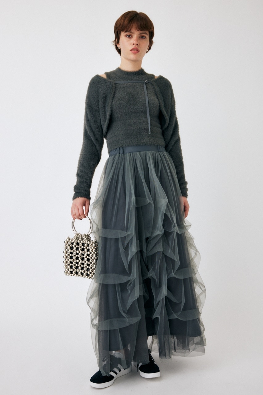 VOLUME TULLE ロングスカート